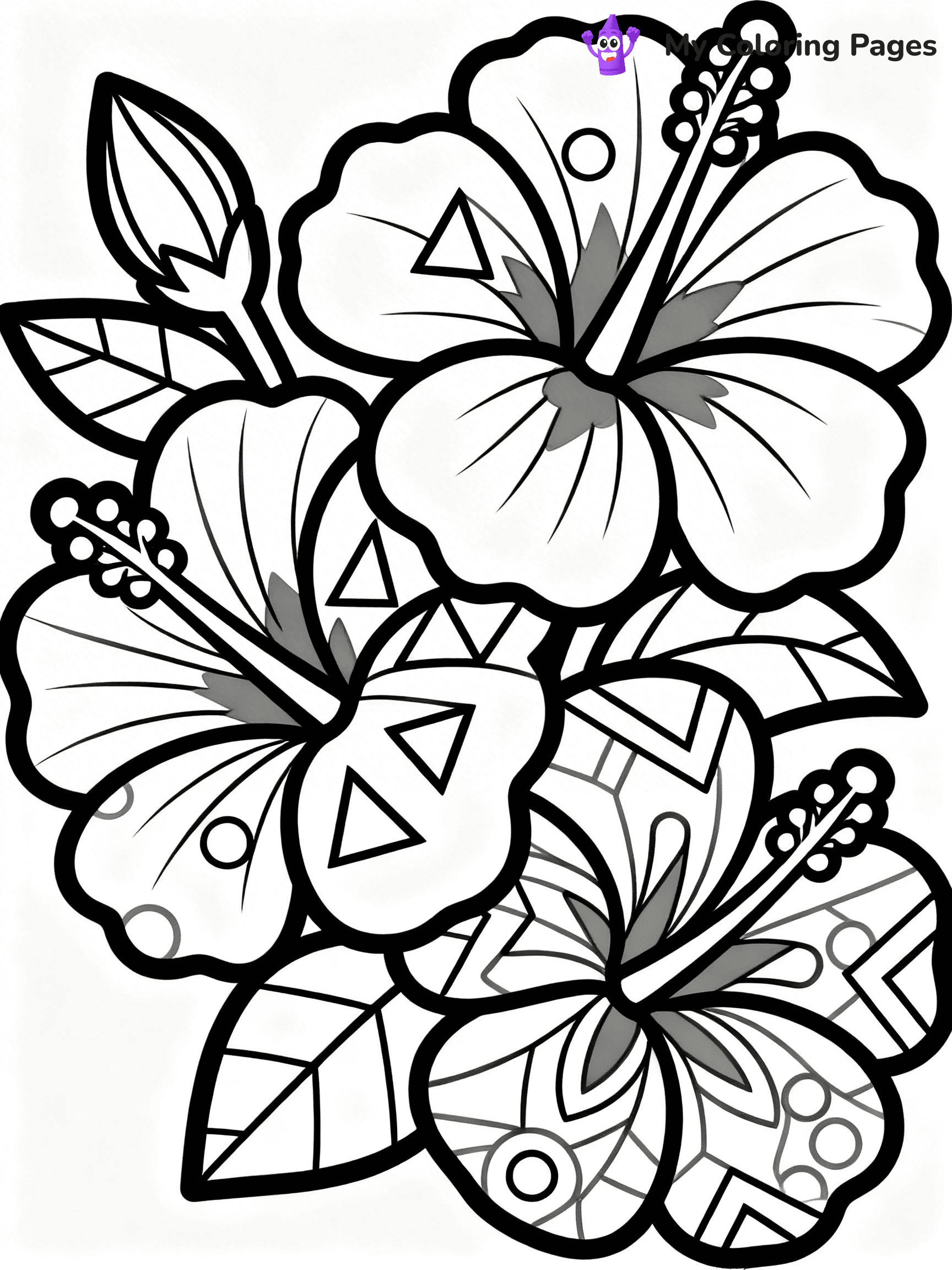 Hibiscus Coloring Pages - 9