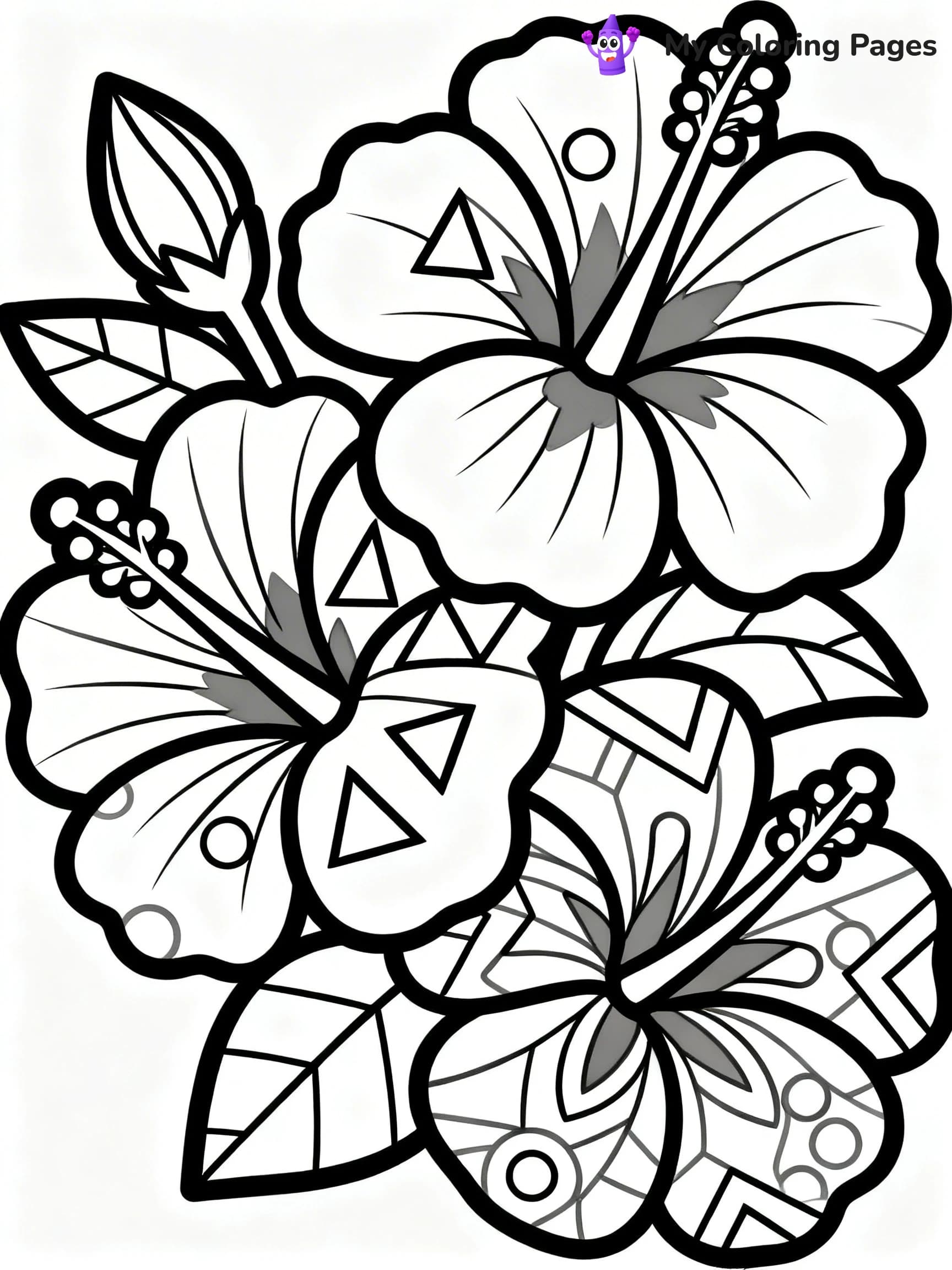 Hibiscus Coloring Pages - 9
