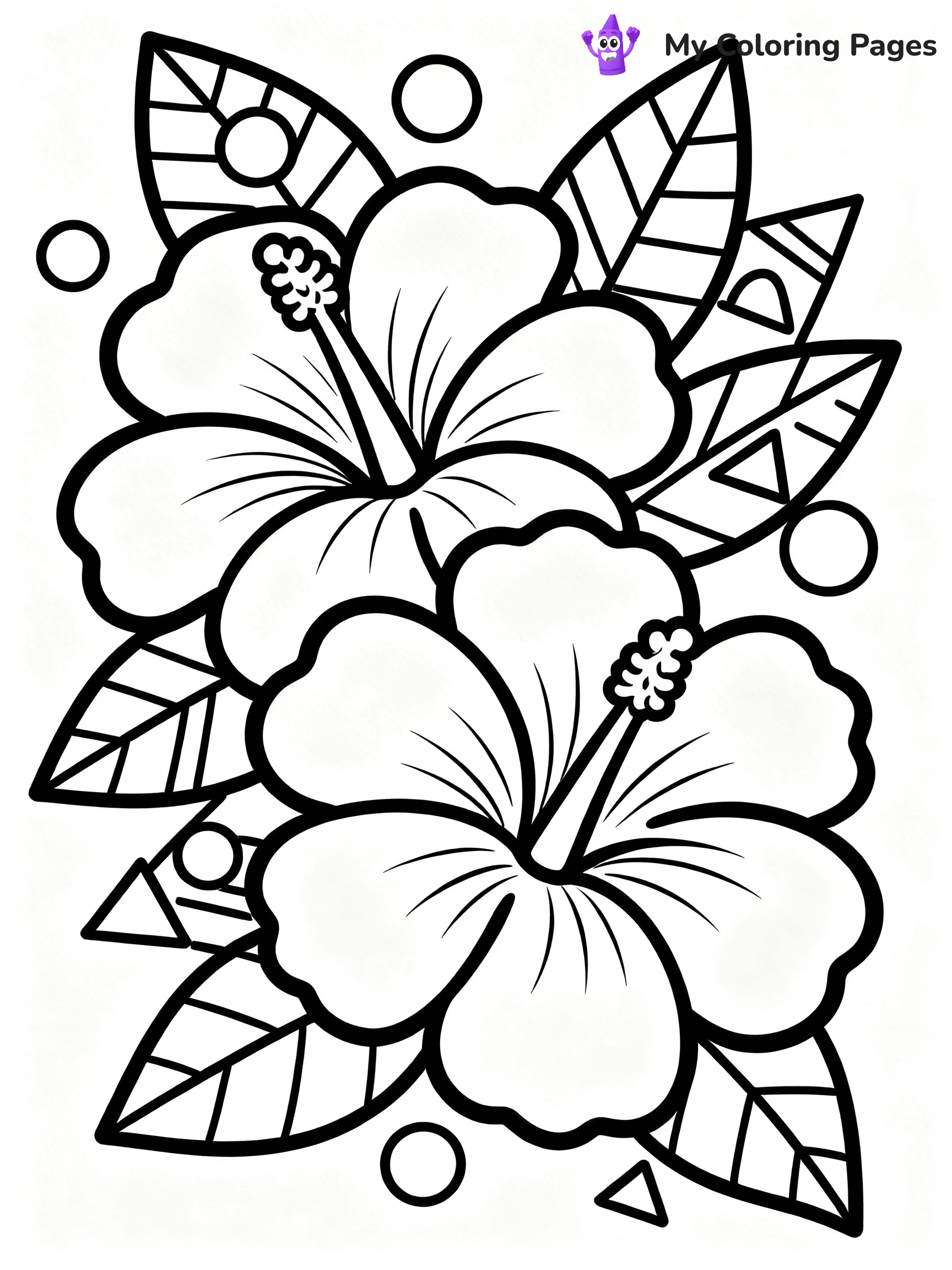 Hibiscus Coloring Pages - 8