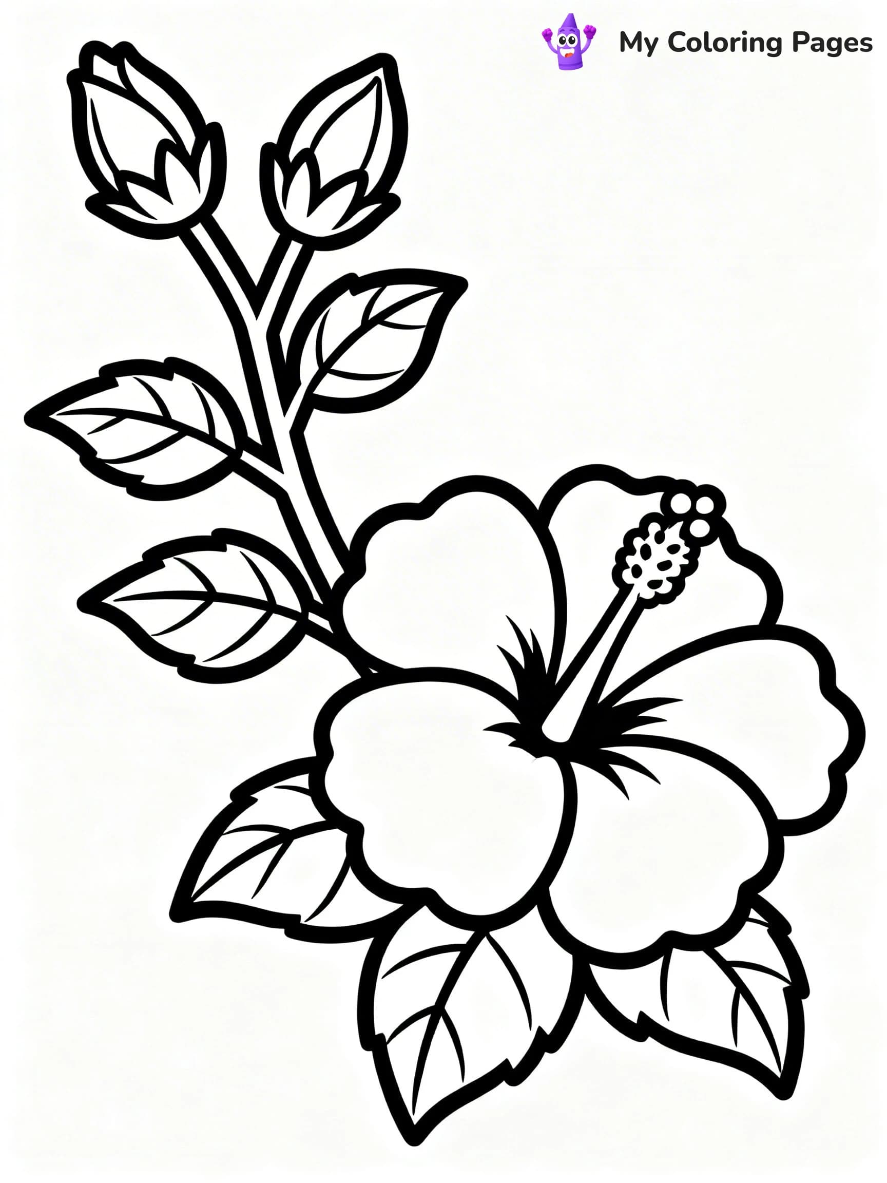 Hibiscus Coloring Pages - 7