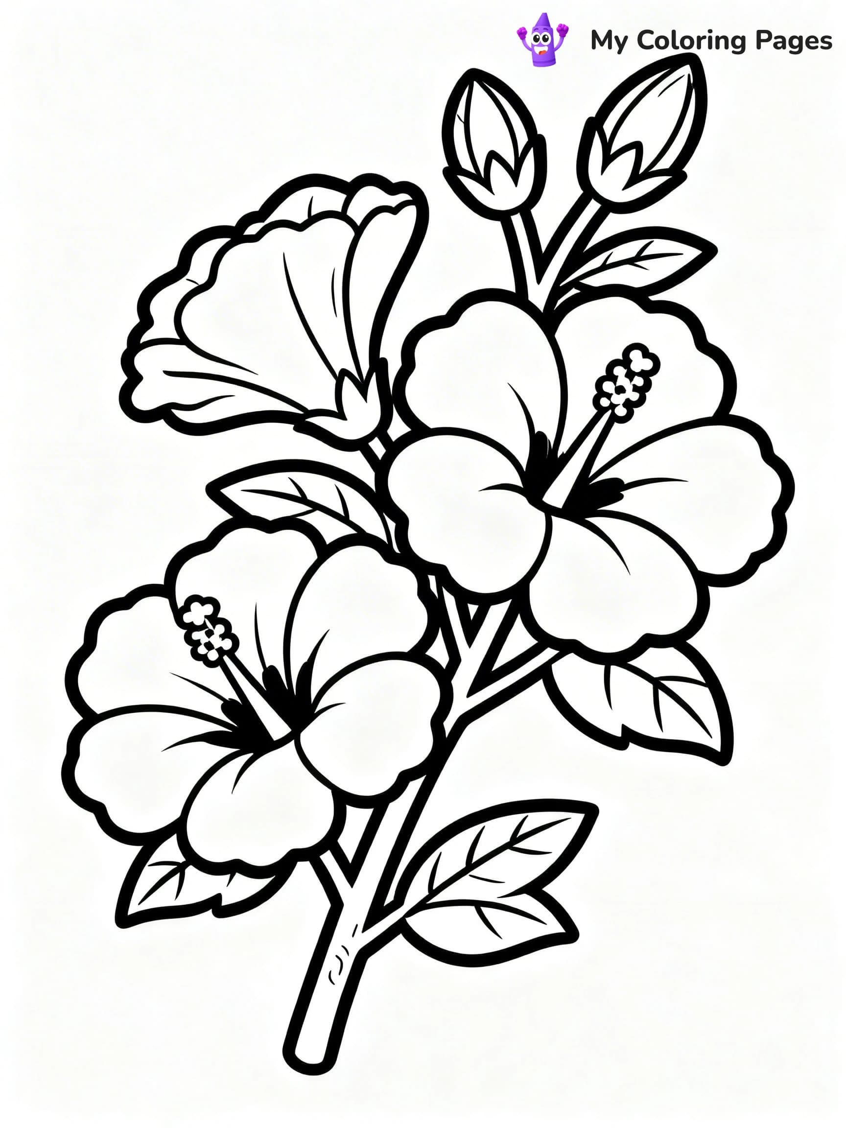 Hibiscus Coloring Pages - 1