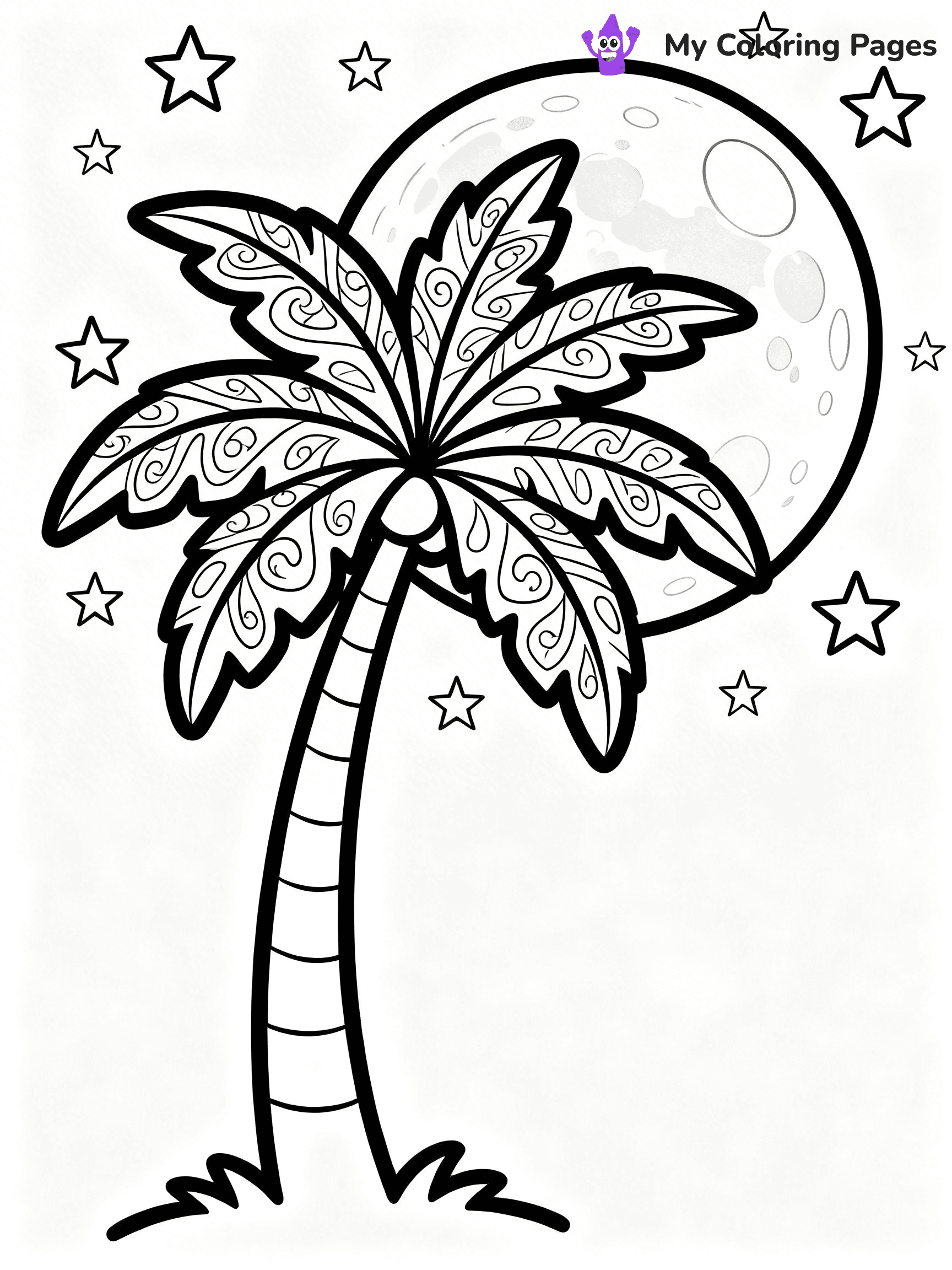 Palm Tree Coloring Pages - 6