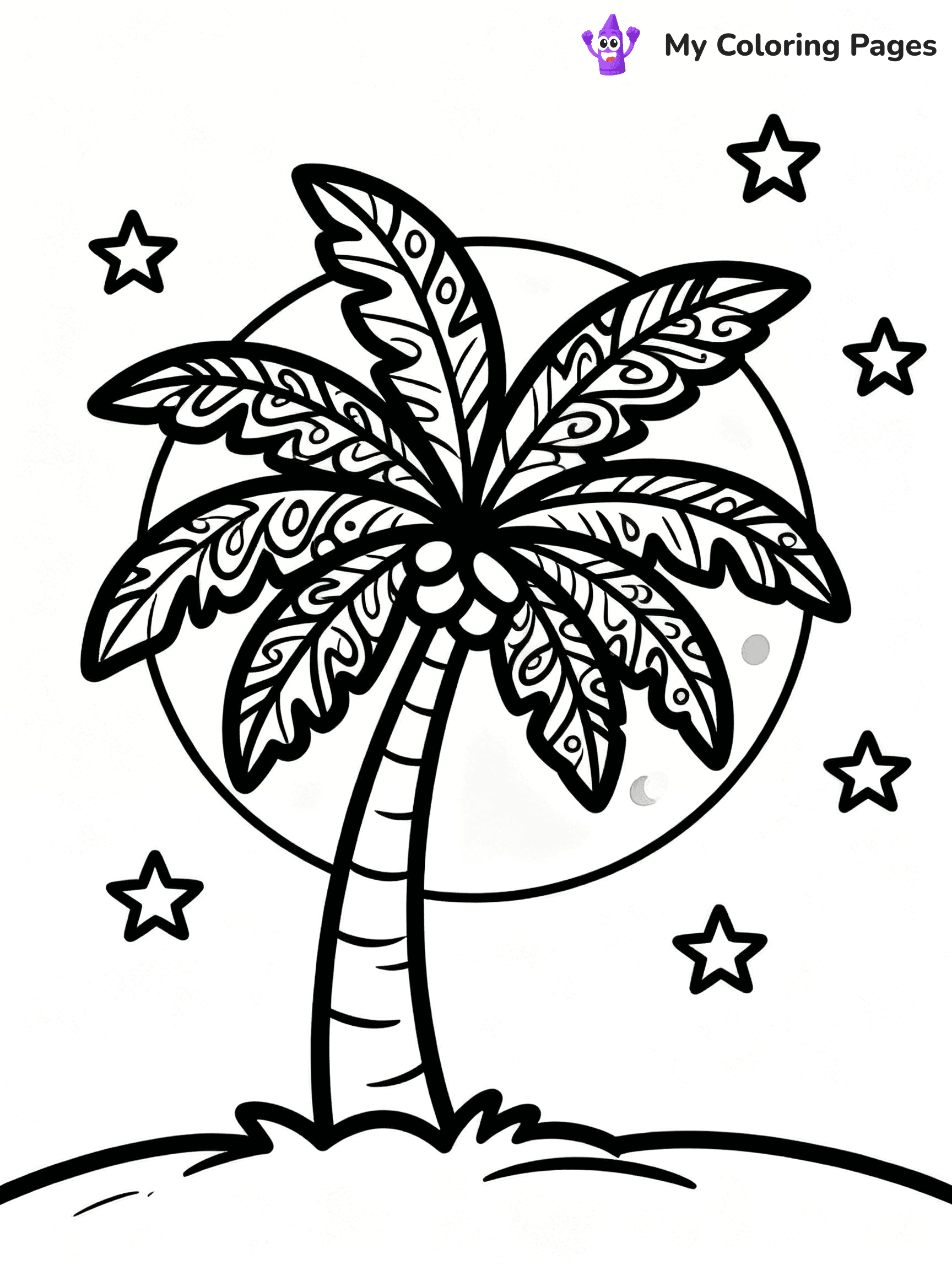 Palm Tree Coloring Pages - 4