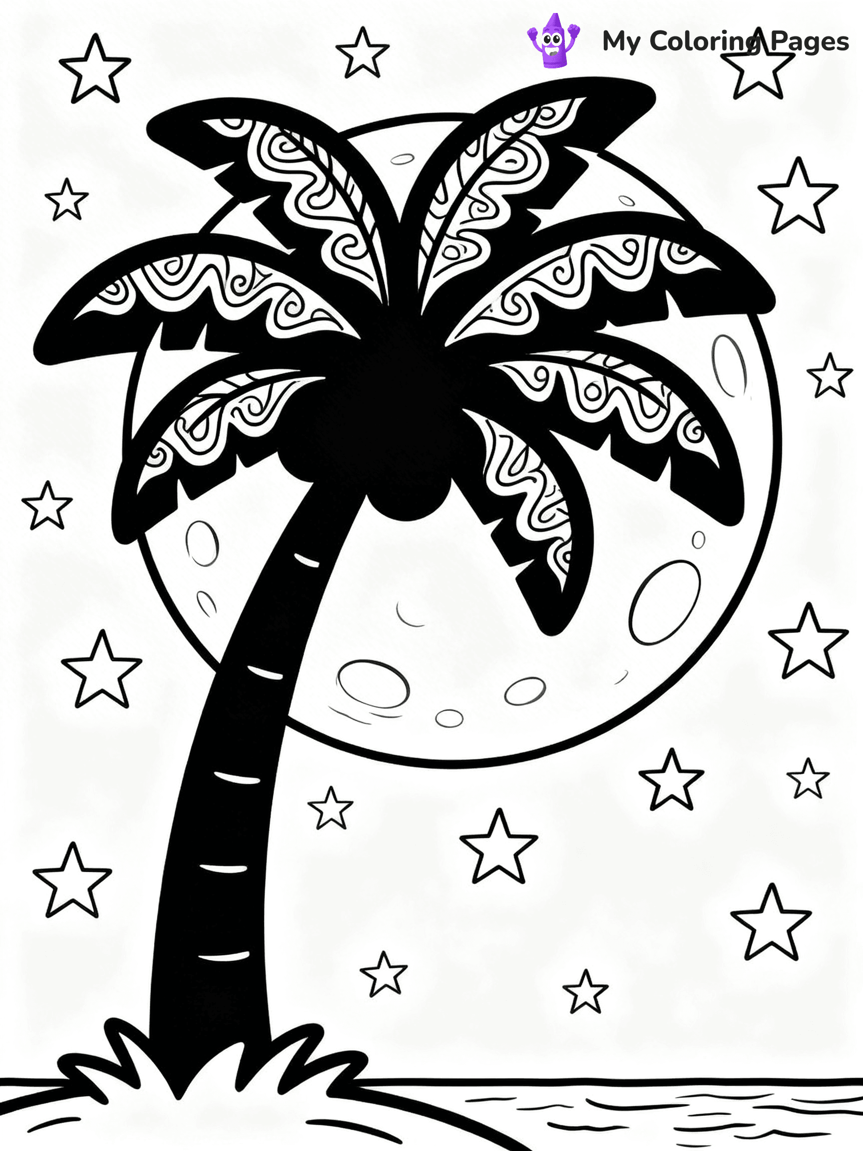 Palm Tree Coloring Pages - 3
