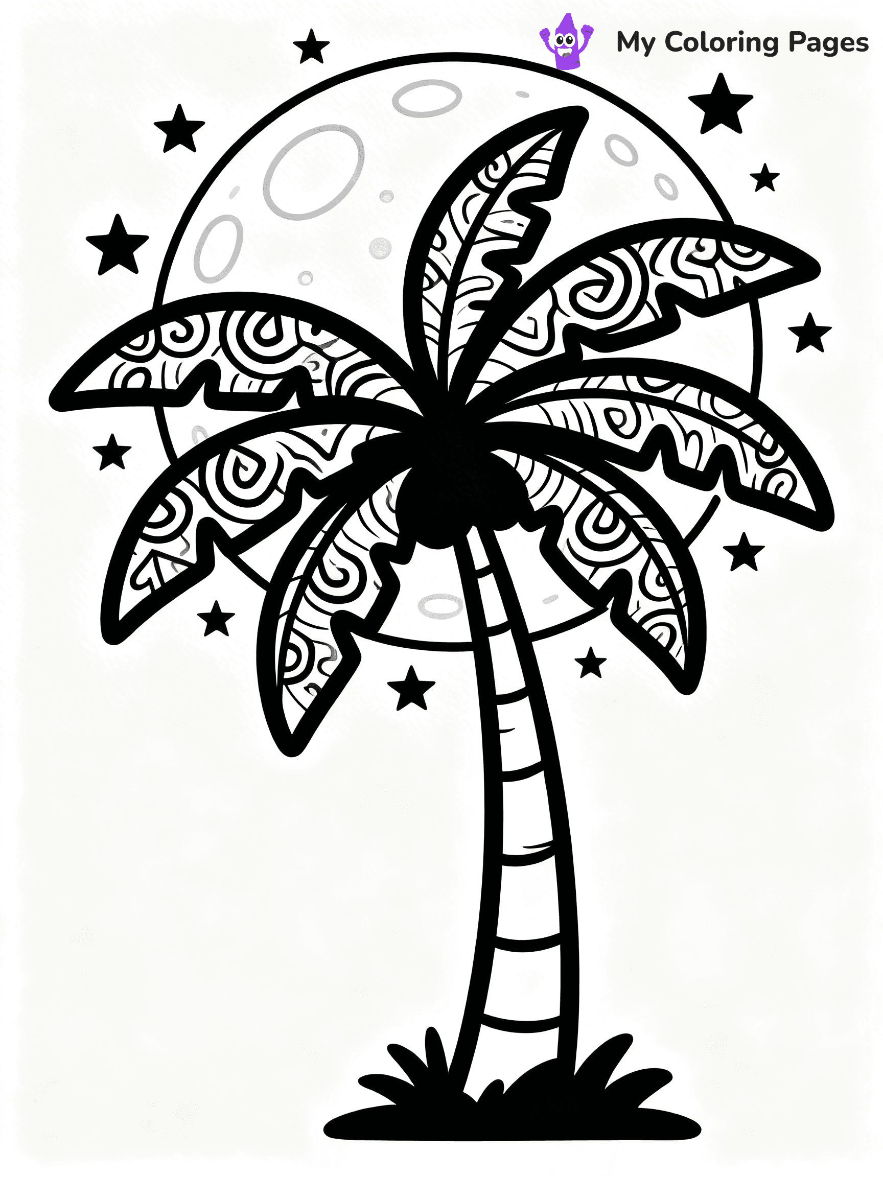 Palm Tree Coloring Pages - 1