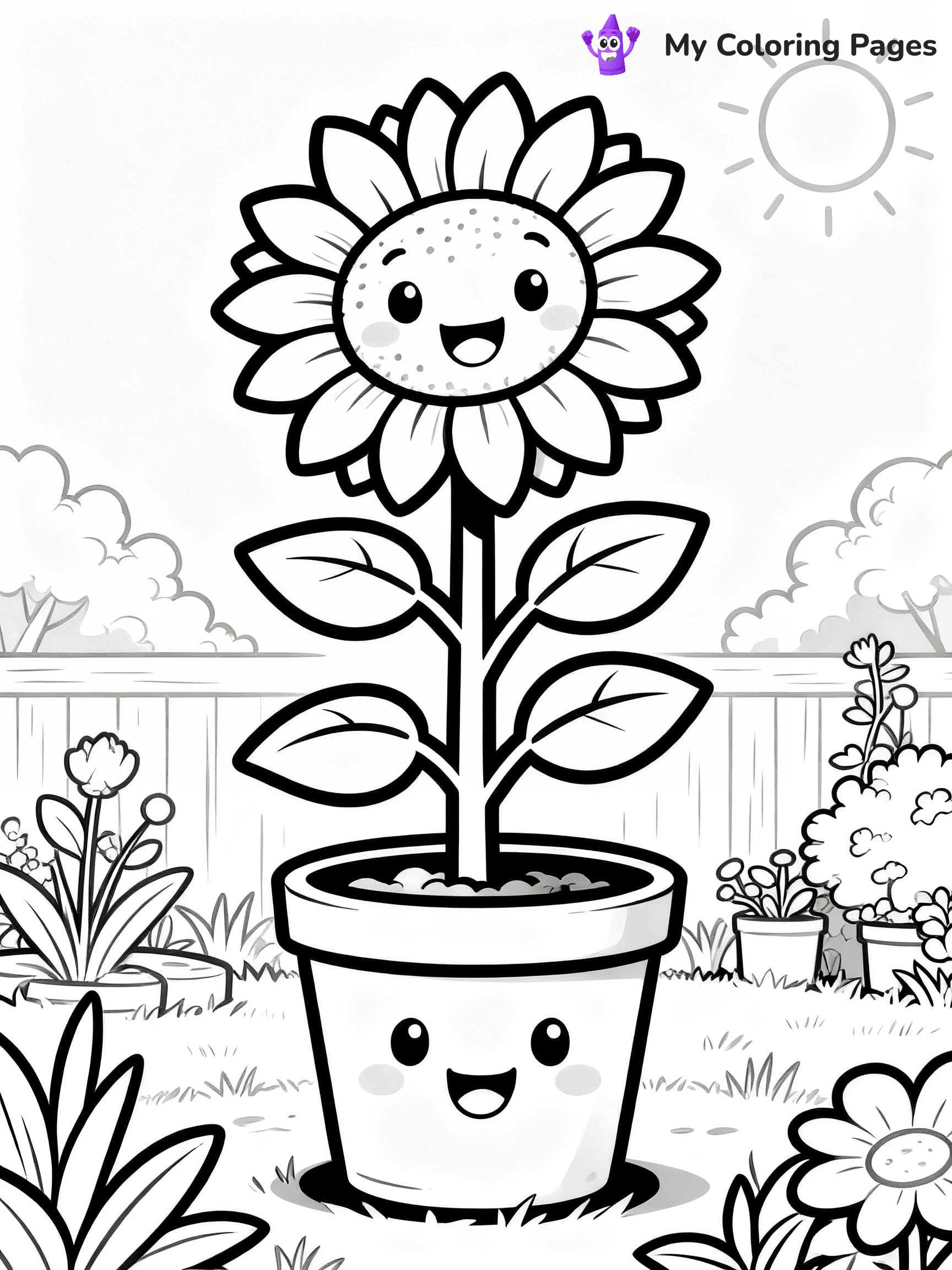 Potted Plant Coloring Pages - 5