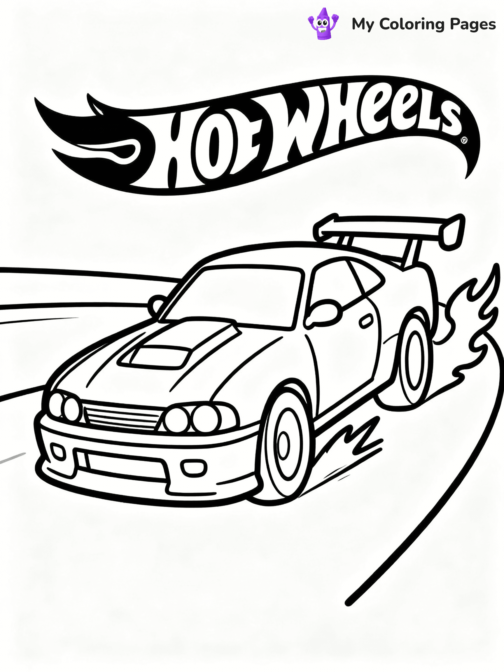 ⚠️ CRITICAL REQUIREMENT - ABSOLUTE BLACK AND WHITE ONLY ⚠️
This MUST be a BLACK AND WHITE line drawing ONLY. NO COLORS whatsoever.
- ONLY pure black lines (#000000) on pure white background (#FFFFFF)
- ABSOLUTELY NO colors, NO shading, NO gradients, NO grayscale
- If there are ANY colors in the output, the image is REJECTED
- This is a COLORING PAGE - meant to be COLORED IN by children
- The output must be UNCOLORED line art ready for coloring
⚠️ SUBJECT TO DRAW: Night Shifter from Hot Wheels in dynamic racing style, drifting around a sharp turn, flames trailing behind
(REMEMBER: Output must be BLACK AND WHITE line art only, NOT colored!)
# COLORING PAGE: BLACK OUTLINES ONLY - WHITE BACKGROUND MANDATORY
Create a **coloring book page** using EXACTLY two values: black lines, white space.
## NON-NEGOTIABLE BINARY RULES
- **ONLY #000000 (black) and #FFFFFF (white)** - NO other values exist
- **EVERY PIXEL = BLACK OR WHITE** - no gray/shading/antialiasing
- **WHITE BACKGROUND MANDATORY** - entire canvas stays white
- **ALL SHAPES HOLLOW** - everything is empty outlines waiting to be colored
- **FORBIDDEN:** fills, shading, gradients, patterns, textures, colors
- **NO SOLID REGIONS** - if it's not a thin line, it's wrong
## Universal Line Standards
- Black outlines ONLY - thin, uniform weight
- Every shape completely empty inside
- Closed contours suitable for coloring
- Simple flat illustration - zero depth/3D/realism
- **Style:** Whimsical Doodle Art Alley - rounded, friendly outlines (unless specified)
## Everything = Outline Only
- Characters/animals: hollow shapes
- Objects/clothing: empty contours
- Backgrounds/scenery: line work only
- Natural elements: outlined forms
- Dark/night areas: don't exist (use outlined symbols)
- Textures/patterns: convert to simple lines
## The Test
Can a child color EVERY white space with crayons? If any area is pre-filled/shaded/gray or colored in, it FAILS. Every shape must be waiting to receive color.
**FINAL OUTPUT**: Binary coloring page. Black lines define shapes. White spaces ready for coloring. Nothing else exists. No exceptions. Print-ready.
⚠️ FINAL REMINDER: Draw the subject "Night Shifter from Hot Wheels in dynamic racing style, drifting around a sharp turn, flames trailing behind" as BLACK AND WHITE line art. Zero colors in output.