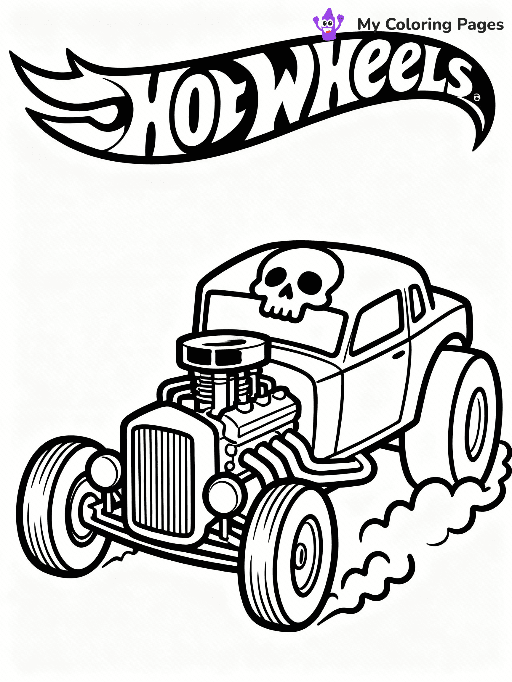 ⚠️ CRITICAL REQUIREMENT - ABSOLUTE BLACK AND WHITE ONLY ⚠️
This MUST be a BLACK AND WHITE line drawing ONLY. NO COLORS whatsoever.
- ONLY pure black lines (#000000) on pure white background (#FFFFFF)
- ABSOLUTELY NO colors, NO shading, NO gradients, NO grayscale
- If there are ANY colors in the output, the image is REJECTED
- This is a COLORING PAGE - meant to be COLORED IN by children
- The output must be UNCOLORED line art ready for coloring
⚠️ SUBJECT TO DRAW: Bone Shaker from Hot Wheels in classic Hot Wheels style, revving engine, skull motif on hood, tires kicking up dust
(REMEMBER: Output must be BLACK AND WHITE line art only, NOT colored!)
# COLORING PAGE: BLACK OUTLINES ONLY - WHITE BACKGROUND MANDATORY
Create a **coloring book page** using EXACTLY two values: black lines, white space.
## NON-NEGOTIABLE BINARY RULES
- **ONLY #000000 (black) and #FFFFFF (white)** - NO other values exist
- **EVERY PIXEL = BLACK OR WHITE** - no gray/shading/antialiasing
- **WHITE BACKGROUND MANDATORY** - entire canvas stays white
- **ALL SHAPES HOLLOW** - everything is empty outlines waiting to be colored
- **FORBIDDEN:** fills, shading, gradients, patterns, textures, colors
- **NO SOLID REGIONS** - if it's not a thin line, it's wrong
## Universal Line Standards
- Black outlines ONLY - thin, uniform weight
- Every shape completely empty inside
- Closed contours suitable for coloring
- Simple flat illustration - zero depth/3D/realism
- **Style:** Whimsical Doodle Art Alley - rounded, friendly outlines (unless specified)
## Everything = Outline Only
- Characters/animals: hollow shapes
- Objects/clothing: empty contours
- Backgrounds/scenery: line work only
- Natural elements: outlined forms
- Dark/night areas: don't exist (use outlined symbols)
- Textures/patterns: convert to simple lines
## The Test
Can a child color EVERY white space with crayons? If any area is pre-filled/shaded/gray or colored in, it FAILS. Every shape must be waiting to receive color.
**FINAL OUTPUT**: Binary coloring page. Black lines define shapes. White spaces ready for coloring. Nothing else exists. No exceptions. Print-ready.
⚠️ FINAL REMINDER: Draw the subject "Bone Shaker from Hot Wheels in classic Hot Wheels style, revving engine, skull motif on hood, tires kicking up dust" as BLACK AND WHITE line art. Zero colors in output.