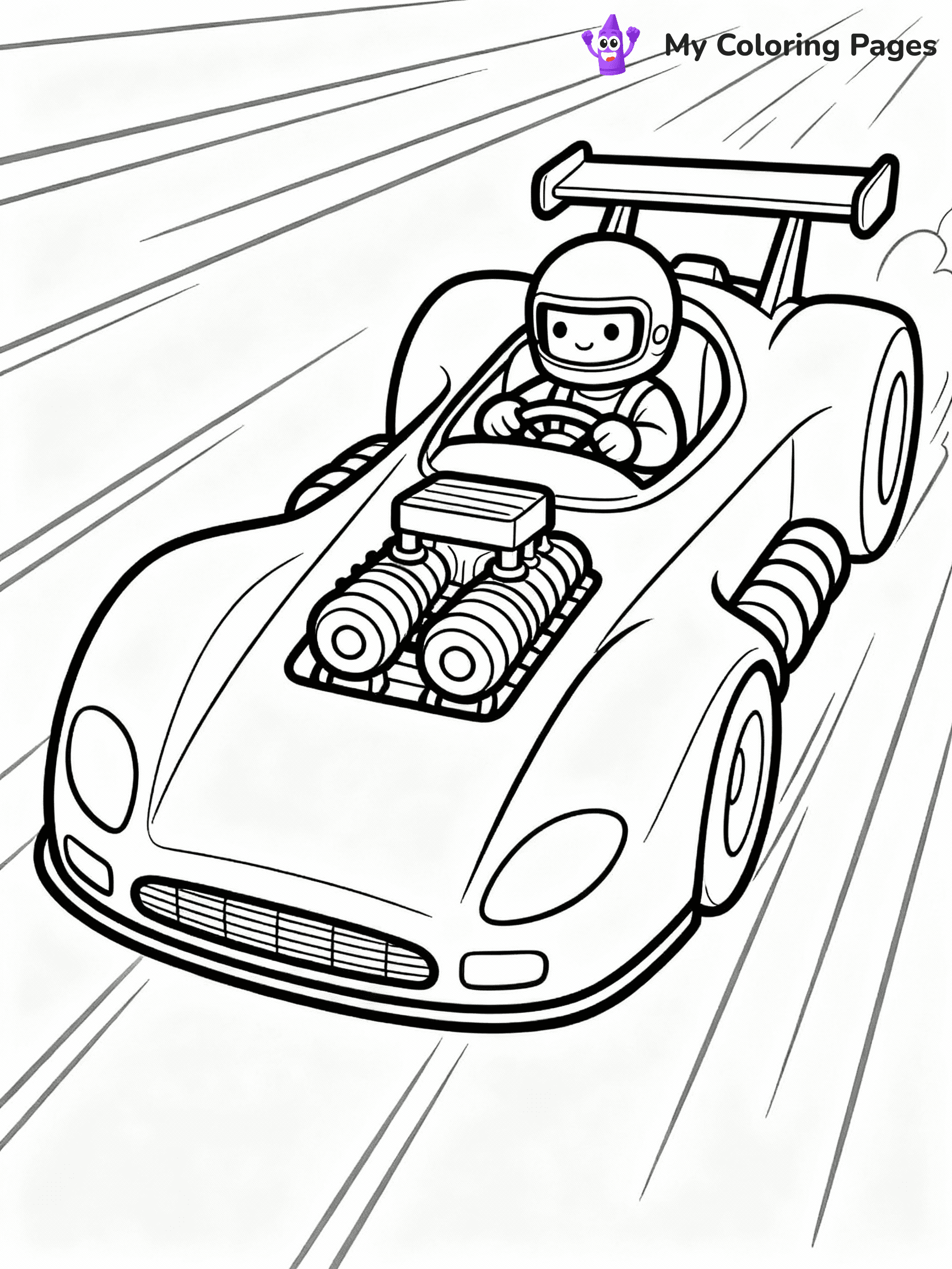 ⚠️ CRITICAL REQUIREMENT - ABSOLUTE BLACK AND WHITE ONLY ⚠️
This MUST be a BLACK AND WHITE line drawing ONLY. NO COLORS whatsoever.
- ONLY pure black lines (#000000) on pure white background (#FFFFFF)
- ABSOLUTELY NO colors, NO shading, NO gradients, NO grayscale
- If there are ANY colors in the output, the image is REJECTED
- This is a COLORING PAGE - meant to be COLORED IN by children
- The output must be UNCOLORED line art ready for coloring
⚠️ SUBJECT TO DRAW: Twin Mill from Hot Wheels in sleek racing style, showcasing dual engines, racing helmet on driver, speed lines in background
(REMEMBER: Output must be BLACK AND WHITE line art only, NOT colored!)
# COLORING PAGE: BLACK OUTLINES ONLY - WHITE BACKGROUND MANDATORY
Create a **coloring book page** using EXACTLY two values: black lines, white space.
## NON-NEGOTIABLE BINARY RULES
- **ONLY #000000 (black) and #FFFFFF (white)** - NO other values exist
- **EVERY PIXEL = BLACK OR WHITE** - no gray/shading/antialiasing
- **WHITE BACKGROUND MANDATORY** - entire canvas stays white
- **ALL SHAPES HOLLOW** - everything is empty outlines waiting to be colored
- **FORBIDDEN:** fills, shading, gradients, patterns, textures, colors
- **NO SOLID REGIONS** - if it's not a thin line, it's wrong
## Universal Line Standards
- Black outlines ONLY - thin, uniform weight
- Every shape completely empty inside
- Closed contours suitable for coloring
- Simple flat illustration - zero depth/3D/realism
- **Style:** Whimsical Doodle Art Alley - rounded, friendly outlines (unless specified)
## Everything = Outline Only
- Characters/animals: hollow shapes
- Objects/clothing: empty contours
- Backgrounds/scenery: line work only
- Natural elements: outlined forms
- Dark/night areas: don't exist (use outlined symbols)
- Textures/patterns: convert to simple lines
## The Test
Can a child color EVERY white space with crayons? If any area is pre-filled/shaded/gray or colored in, it FAILS. Every shape must be waiting to receive color.
**FINAL OUTPUT**: Binary coloring page. Black lines define shapes. White spaces ready for coloring. Nothing else exists. No exceptions. Print-ready.
⚠️ FINAL REMINDER: Draw the subject "Twin Mill from Hot Wheels in sleek racing style, showcasing dual engines, racing helmet on driver, speed lines in background" as BLACK AND WHITE line art. Zero colors in output.