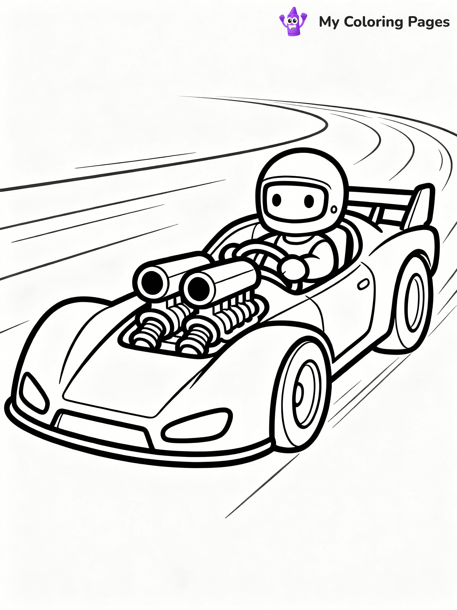 ⚠️ CRITICAL REQUIREMENT - ABSOLUTE BLACK AND WHITE ONLY ⚠️
This MUST be a BLACK AND WHITE line drawing ONLY. NO COLORS whatsoever.
- ONLY pure black lines (#000000) on pure white background (#FFFFFF)
- ABSOLUTELY NO colors, NO shading, NO gradients, NO grayscale
- If there are ANY colors in the output, the image is REJECTED
- This is a COLORING PAGE - meant to be COLORED IN by children
- The output must be UNCOLORED line art ready for coloring
⚠️ SUBJECT TO DRAW: Twin Mill from Hot Wheels in sleek racing style, showcasing dual engines, racing helmet on driver, speed lines in background
(REMEMBER: Output must be BLACK AND WHITE line art only, NOT colored!)
# COLORING PAGE: BLACK OUTLINES ONLY - WHITE BACKGROUND MANDATORY
Create a **coloring book page** using EXACTLY two values: black lines, white space.
## NON-NEGOTIABLE BINARY RULES
- **ONLY #000000 (black) and #FFFFFF (white)** - NO other values exist
- **EVERY PIXEL = BLACK OR WHITE** - no gray/shading/antialiasing
- **WHITE BACKGROUND MANDATORY** - entire canvas stays white
- **ALL SHAPES HOLLOW** - everything is empty outlines waiting to be colored
- **FORBIDDEN:** fills, shading, gradients, patterns, textures, colors
- **NO SOLID REGIONS** - if it's not a thin line, it's wrong
## Universal Line Standards
- Black outlines ONLY - thin, uniform weight
- Every shape completely empty inside
- Closed contours suitable for coloring
- Simple flat illustration - zero depth/3D/realism
- **Style:** Whimsical Doodle Art Alley - rounded, friendly outlines (unless specified)
## Everything = Outline Only
- Characters/animals: hollow shapes
- Objects/clothing: empty contours
- Backgrounds/scenery: line work only
- Natural elements: outlined forms
- Dark/night areas: don't exist (use outlined symbols)
- Textures/patterns: convert to simple lines
## The Test
Can a child color EVERY white space with crayons? If any area is pre-filled/shaded/gray or colored in, it FAILS. Every shape must be waiting to receive color.
**FINAL OUTPUT**: Binary coloring page. Black lines define shapes. White spaces ready for coloring. Nothing else exists. No exceptions. Print-ready.
⚠️ FINAL REMINDER: Draw the subject "Twin Mill from Hot Wheels in sleek racing style, showcasing dual engines, racing helmet on driver, speed lines in background" as BLACK AND WHITE line art. Zero colors in output.