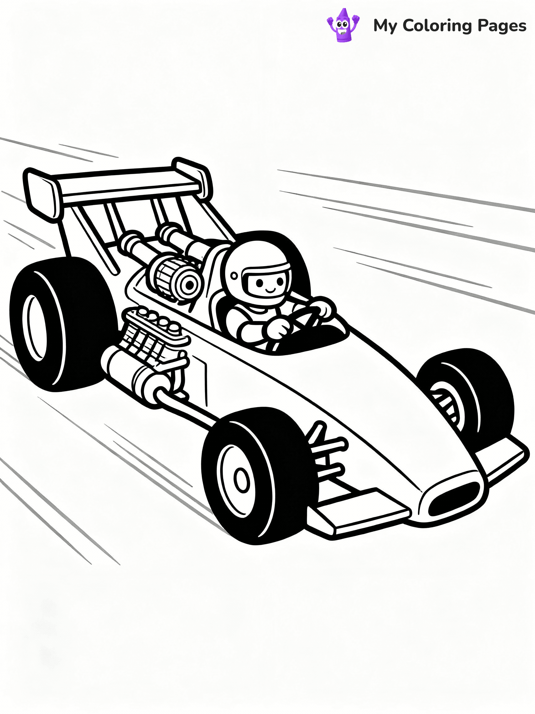 ⚠️ CRITICAL REQUIREMENT - ABSOLUTE BLACK AND WHITE ONLY ⚠️
This MUST be a BLACK AND WHITE line drawing ONLY. NO COLORS whatsoever.
- ONLY pure black lines (#000000) on pure white background (#FFFFFF)
- ABSOLUTELY NO colors, NO shading, NO gradients, NO grayscale
- If there are ANY colors in the output, the image is REJECTED
- This is a COLORING PAGE - meant to be COLORED IN by children
- The output must be UNCOLORED line art ready for coloring
⚠️ SUBJECT TO DRAW: Twin Mill from Hot Wheels in sleek racing style, showcasing dual engines, racing helmet on driver, speed lines in background
(REMEMBER: Output must be BLACK AND WHITE line art only, NOT colored!)
# COLORING PAGE: BLACK OUTLINES ONLY - WHITE BACKGROUND MANDATORY
Create a **coloring book page** using EXACTLY two values: black lines, white space.
## NON-NEGOTIABLE BINARY RULES
- **ONLY #000000 (black) and #FFFFFF (white)** - NO other values exist
- **EVERY PIXEL = BLACK OR WHITE** - no gray/shading/antialiasing
- **WHITE BACKGROUND MANDATORY** - entire canvas stays white
- **ALL SHAPES HOLLOW** - everything is empty outlines waiting to be colored
- **FORBIDDEN:** fills, shading, gradients, patterns, textures, colors
- **NO SOLID REGIONS** - if it's not a thin line, it's wrong
## Universal Line Standards
- Black outlines ONLY - thin, uniform weight
- Every shape completely empty inside
- Closed contours suitable for coloring
- Simple flat illustration - zero depth/3D/realism
- **Style:** Whimsical Doodle Art Alley - rounded, friendly outlines (unless specified)
## Everything = Outline Only
- Characters/animals: hollow shapes
- Objects/clothing: empty contours
- Backgrounds/scenery: line work only
- Natural elements: outlined forms
- Dark/night areas: don't exist (use outlined symbols)
- Textures/patterns: convert to simple lines
## The Test
Can a child color EVERY white space with crayons? If any area is pre-filled/shaded/gray or colored in, it FAILS. Every shape must be waiting to receive color.
**FINAL OUTPUT**: Binary coloring page. Black lines define shapes. White spaces ready for coloring. Nothing else exists. No exceptions. Print-ready.
⚠️ FINAL REMINDER: Draw the subject "Twin Mill from Hot Wheels in sleek racing style, showcasing dual engines, racing helmet on driver, speed lines in background" as BLACK AND WHITE line art. Zero colors in output.