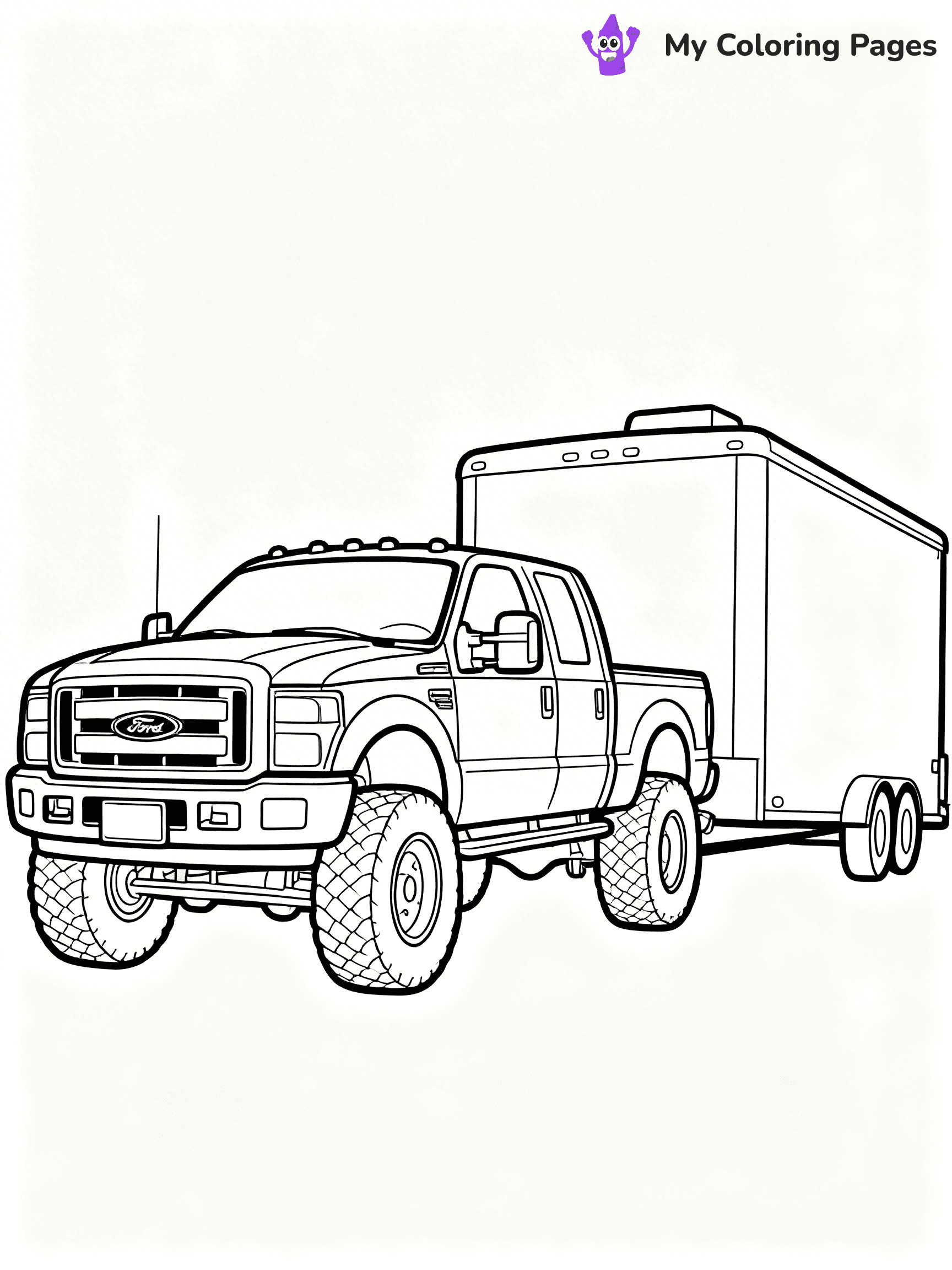 Dually Truck Coloring Pages - 6