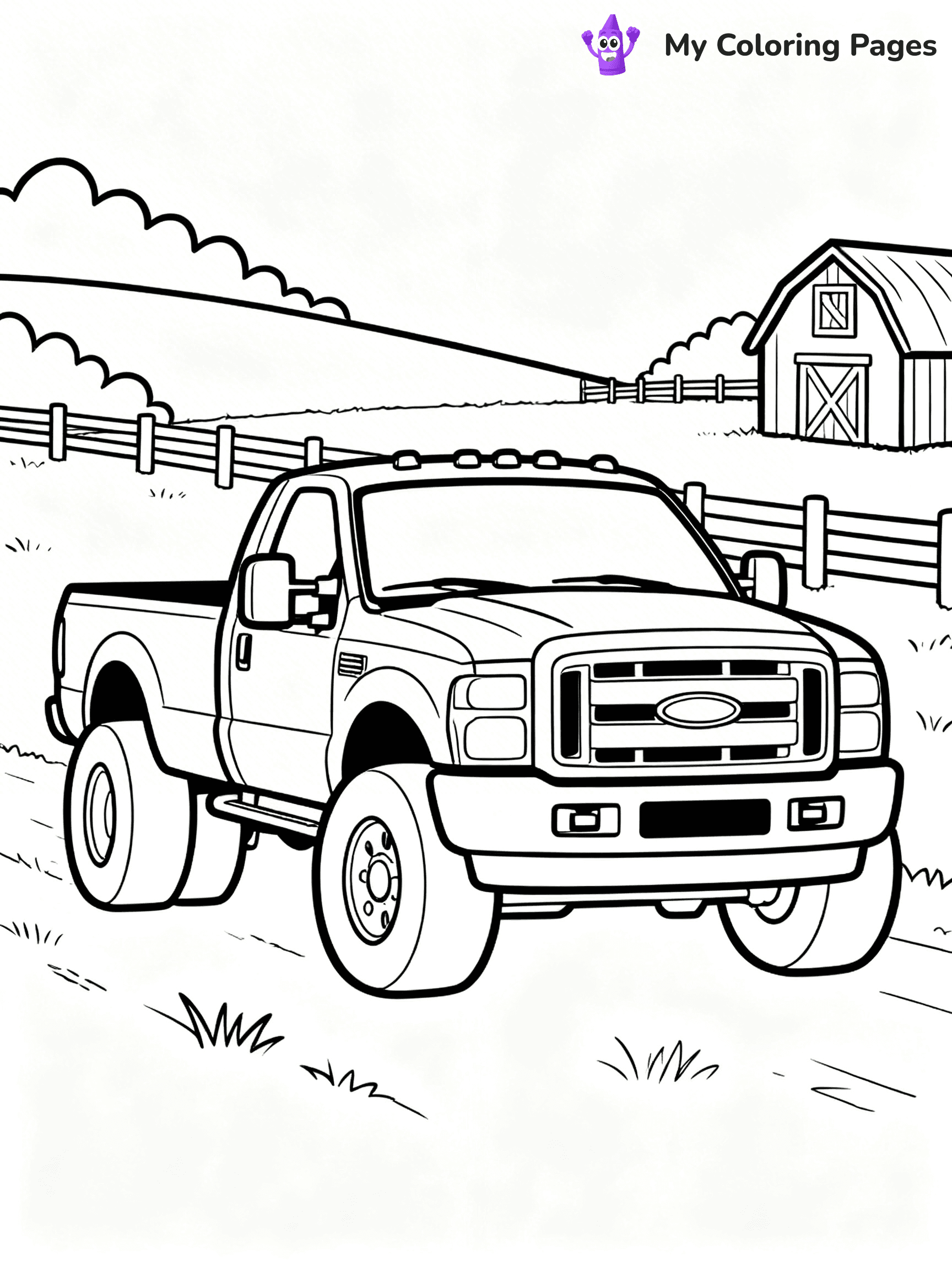 Dually Truck Coloring Pages - 4