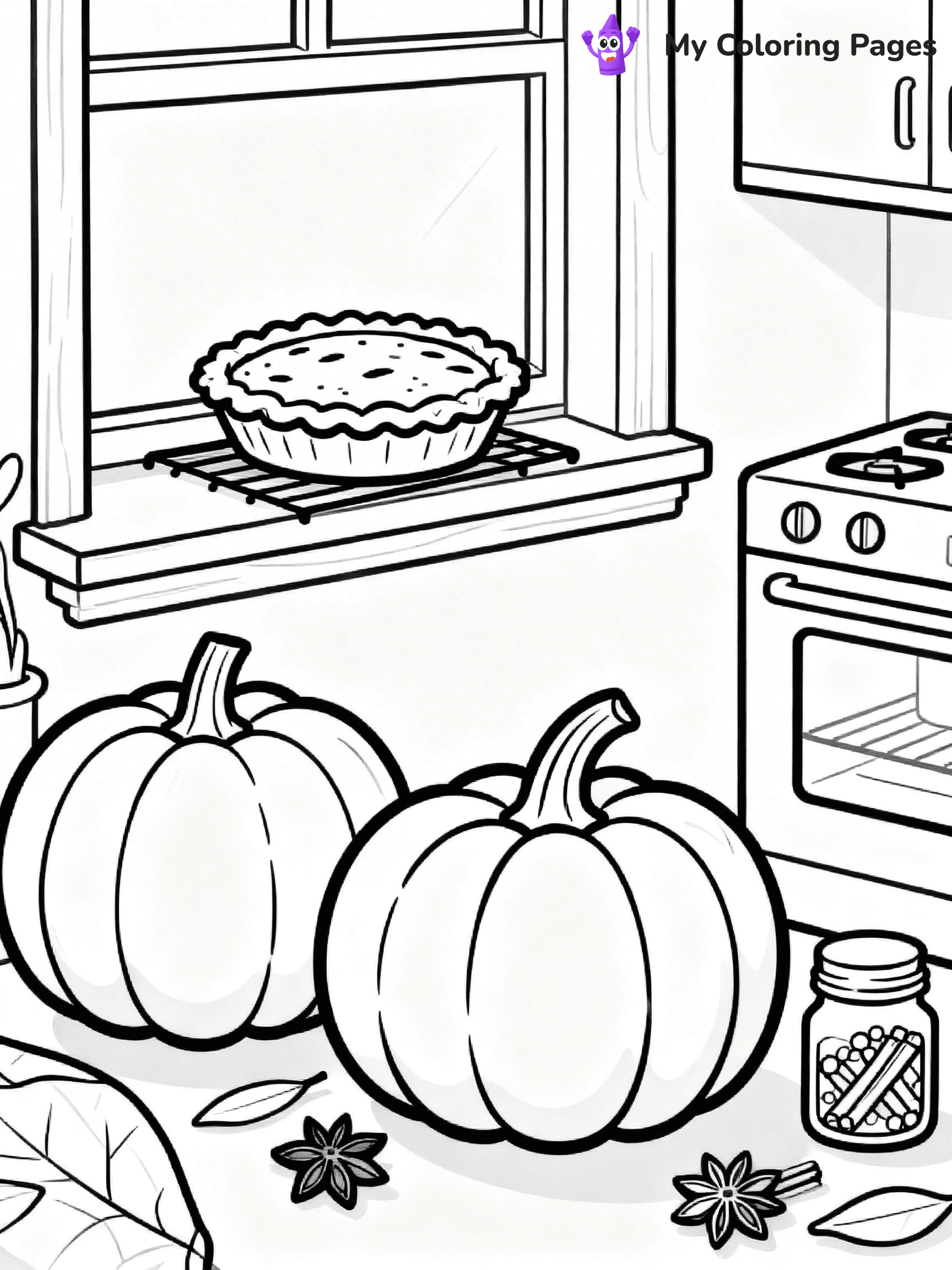 Pumpkin Pie Coloring Pages - 17