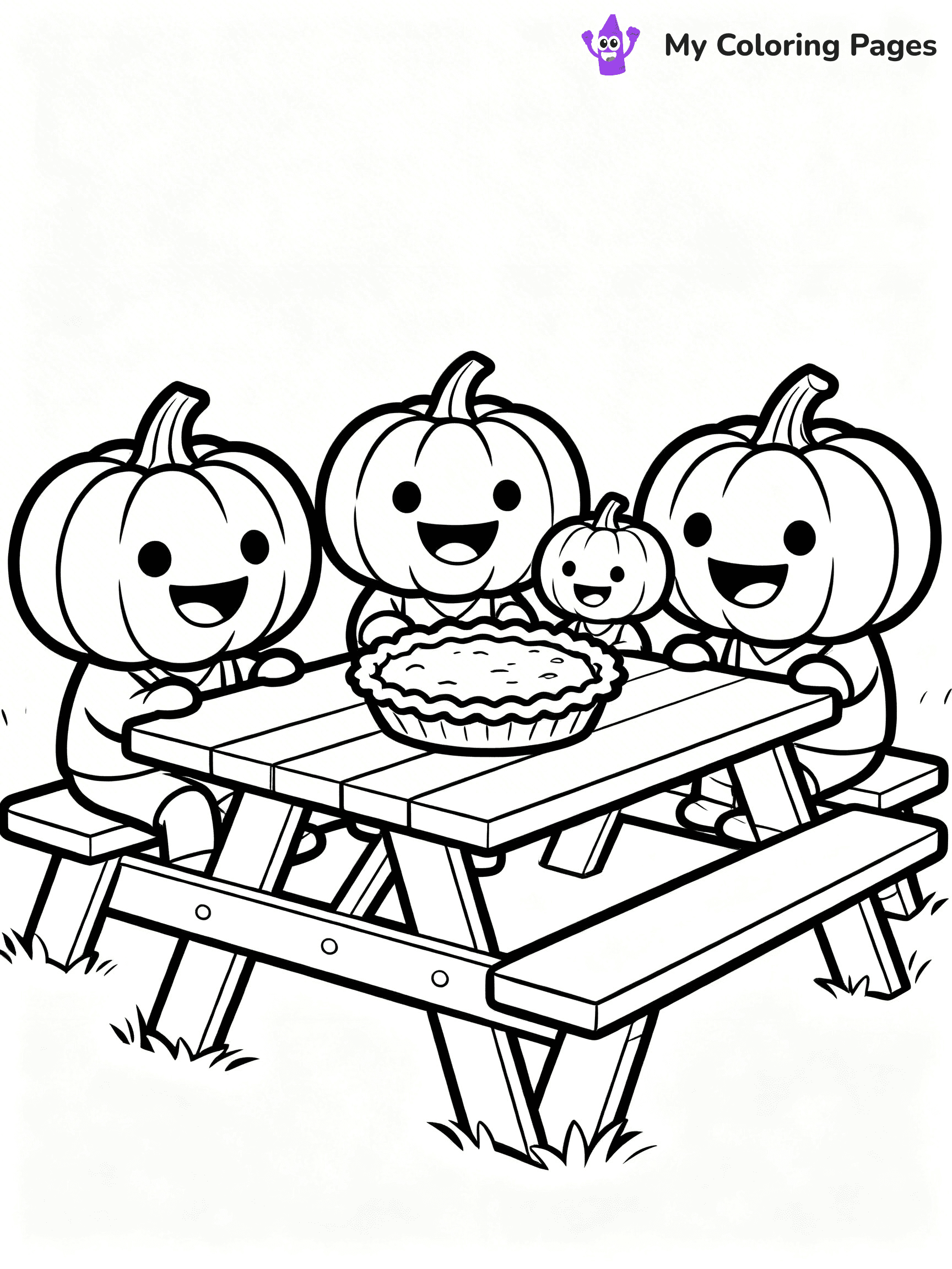 Pumpkin Pie Coloring Pages - 2