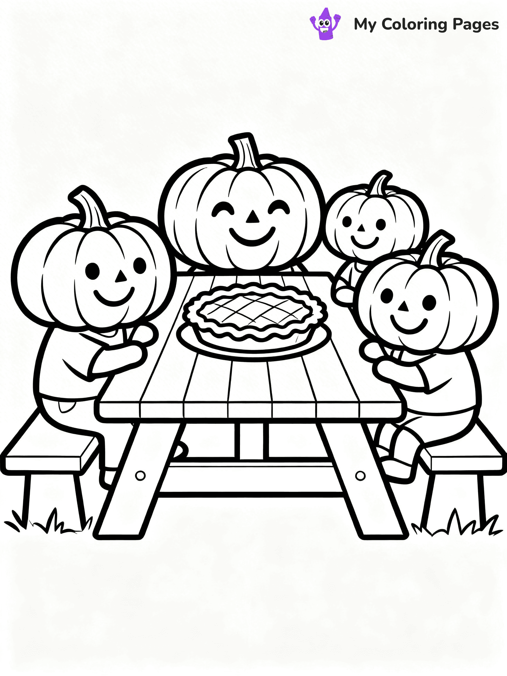 Pumpkin Pie Coloring Pages - 1