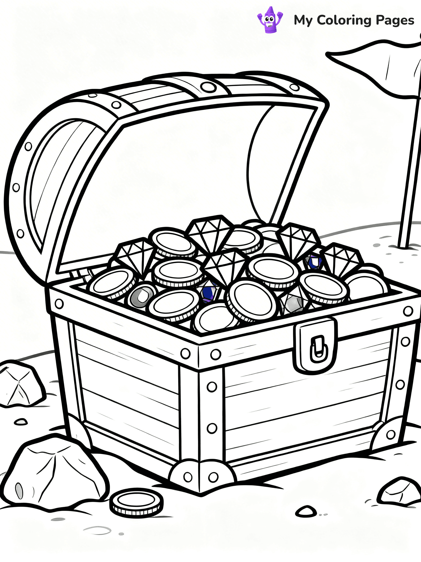 Treasure Chest Coloring Pages - 37