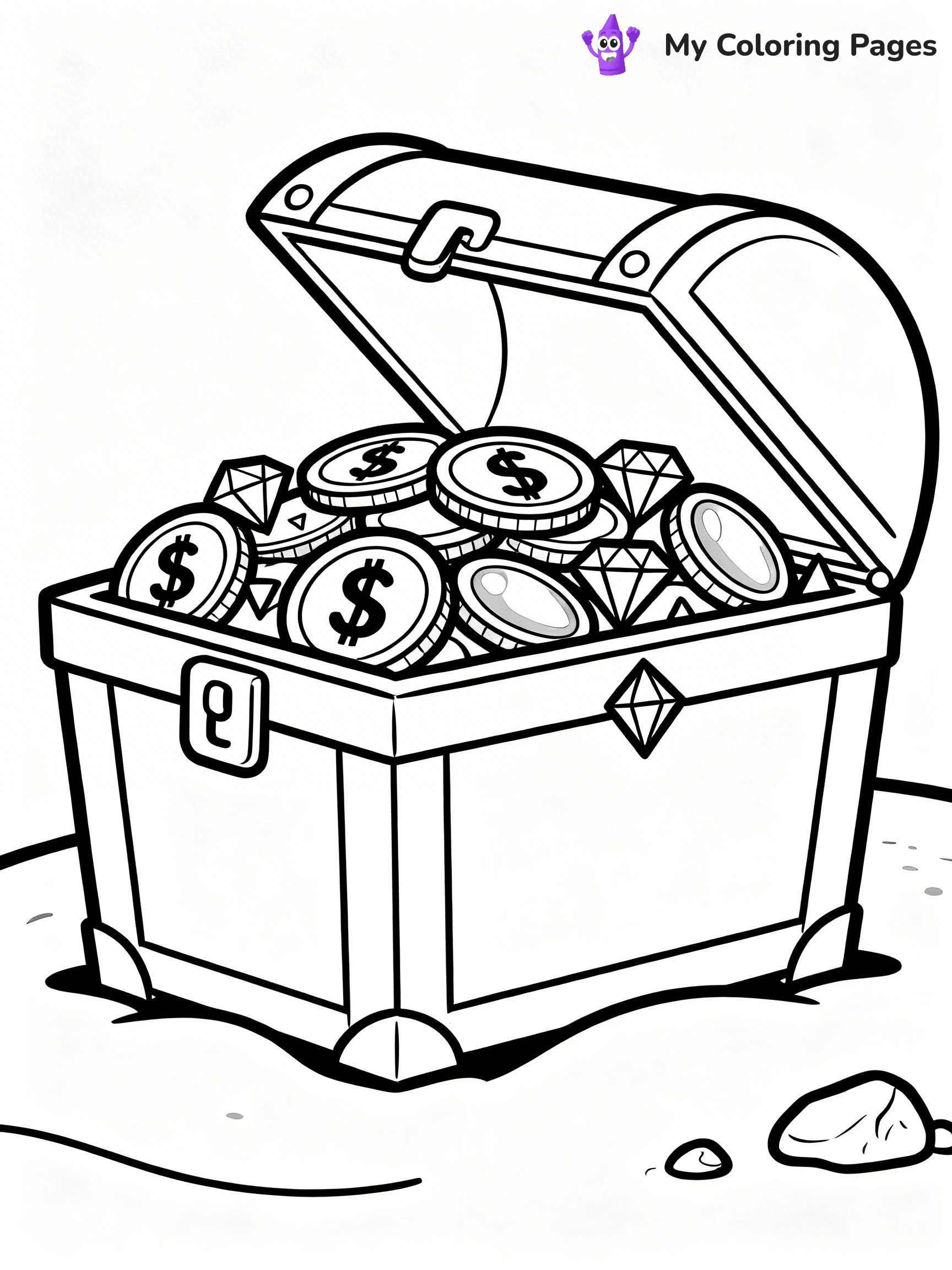 Treasure Chest Coloring Pages - 36