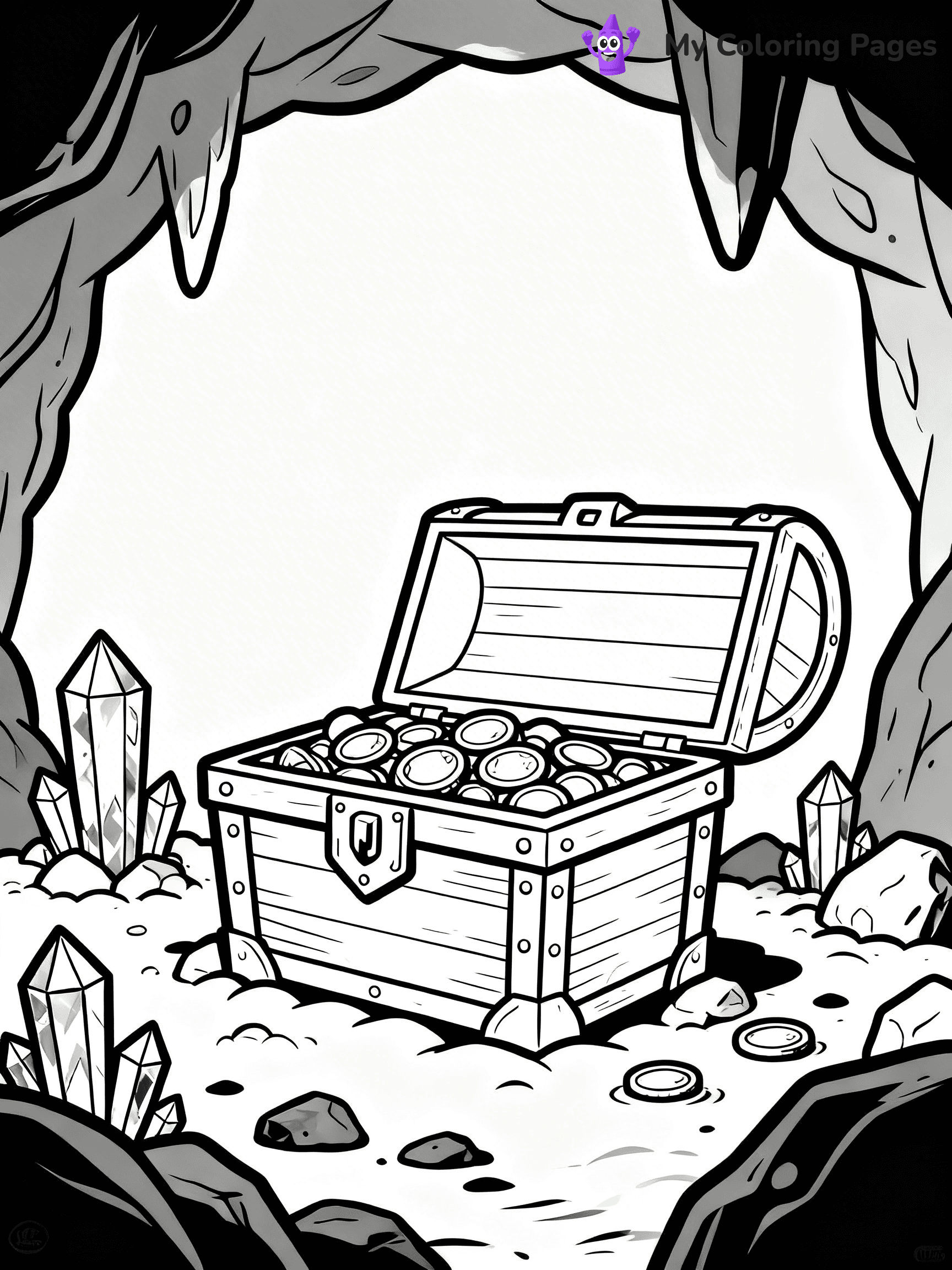 Treasure Chest Coloring Pages - 1
