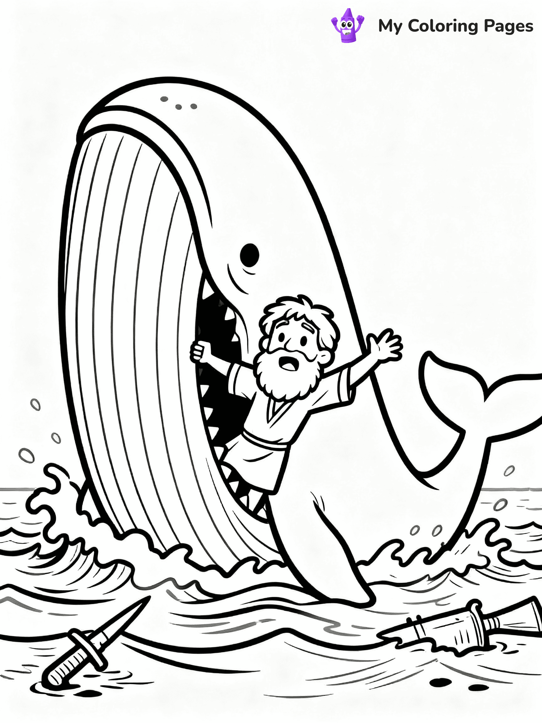 Jonah And The Whale Coloring Pages - 2