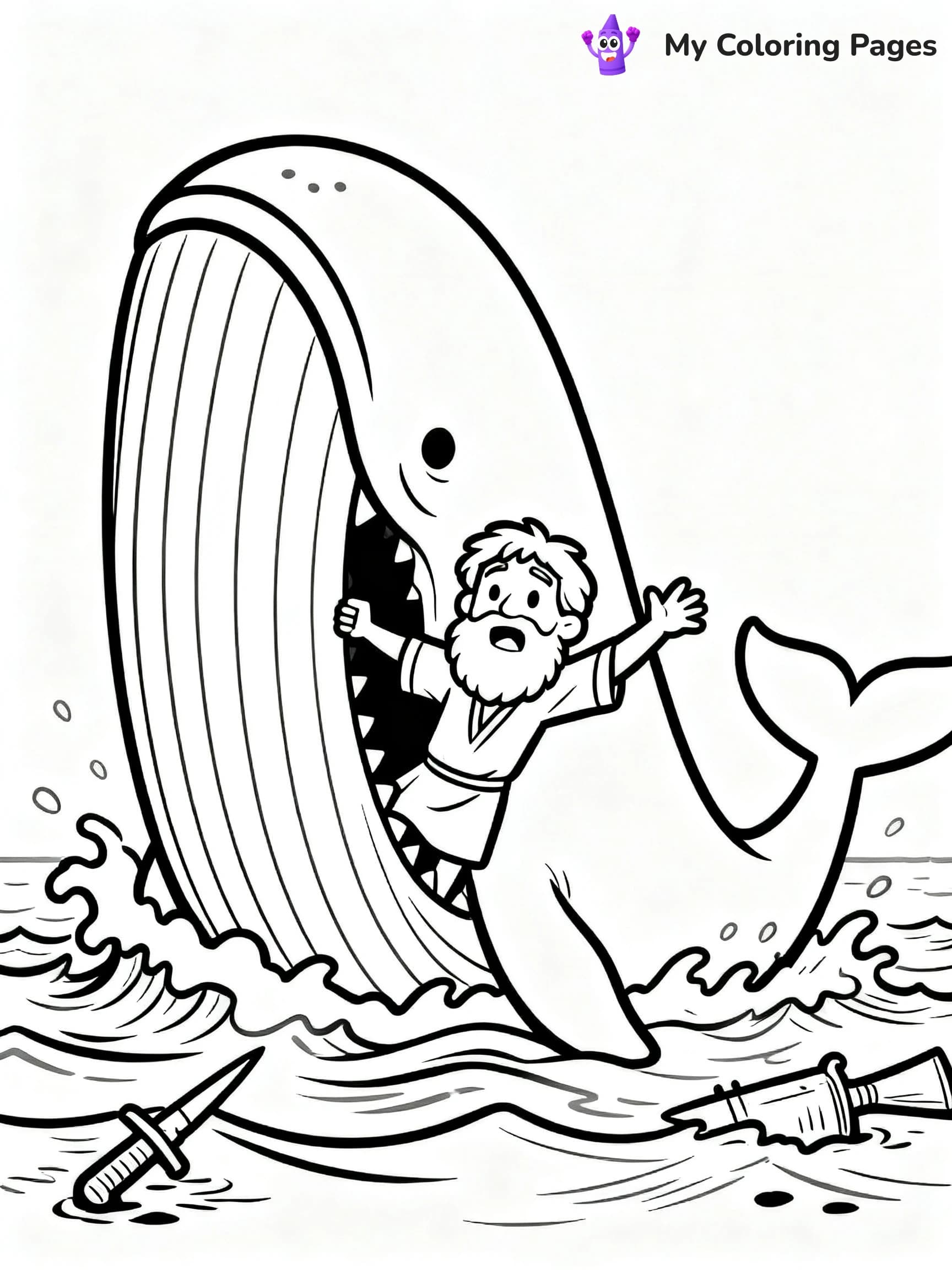 Jonah And The Whale Coloring Pages - 2