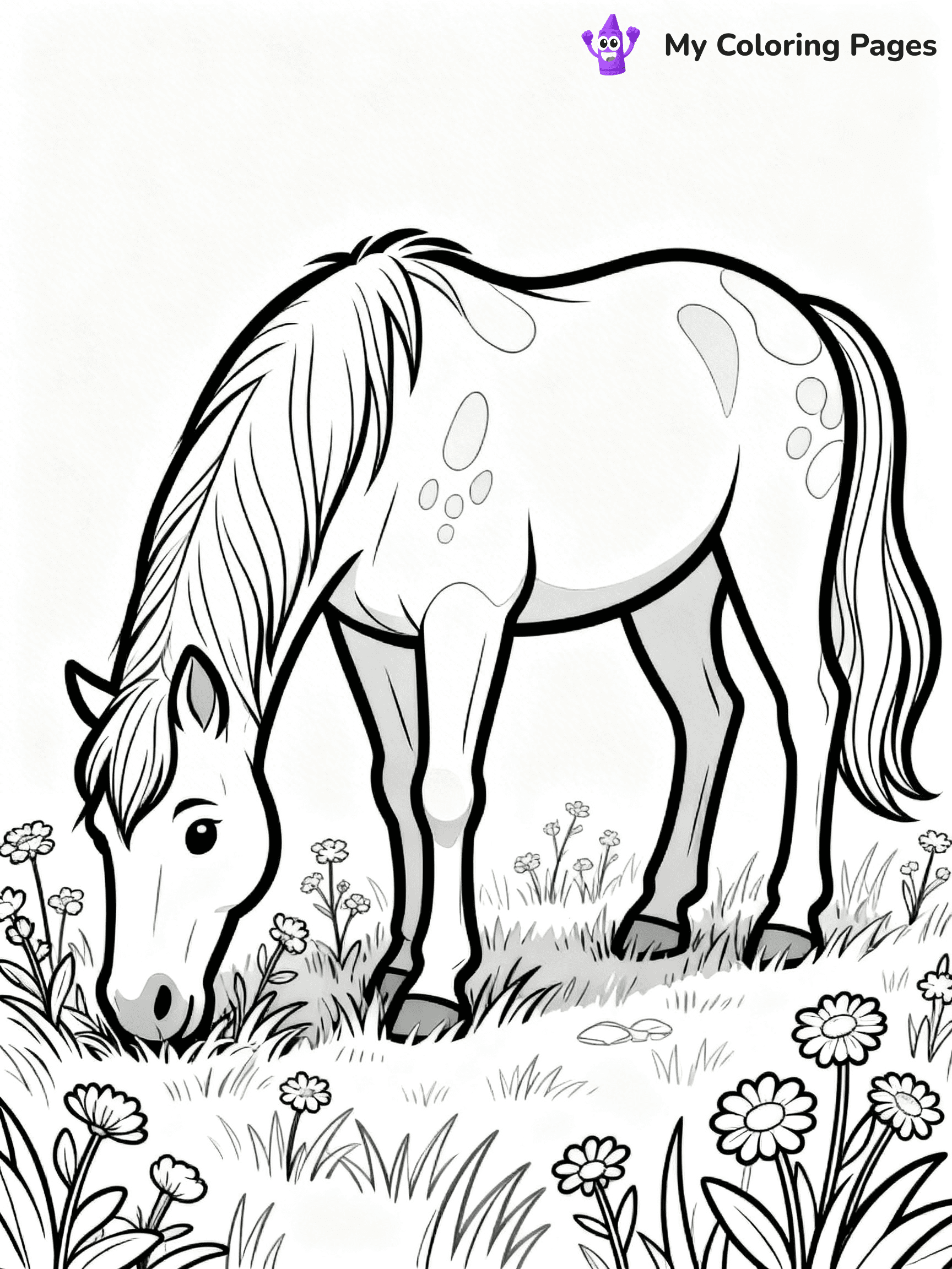 Realistic Horse Coloring Pages - 110