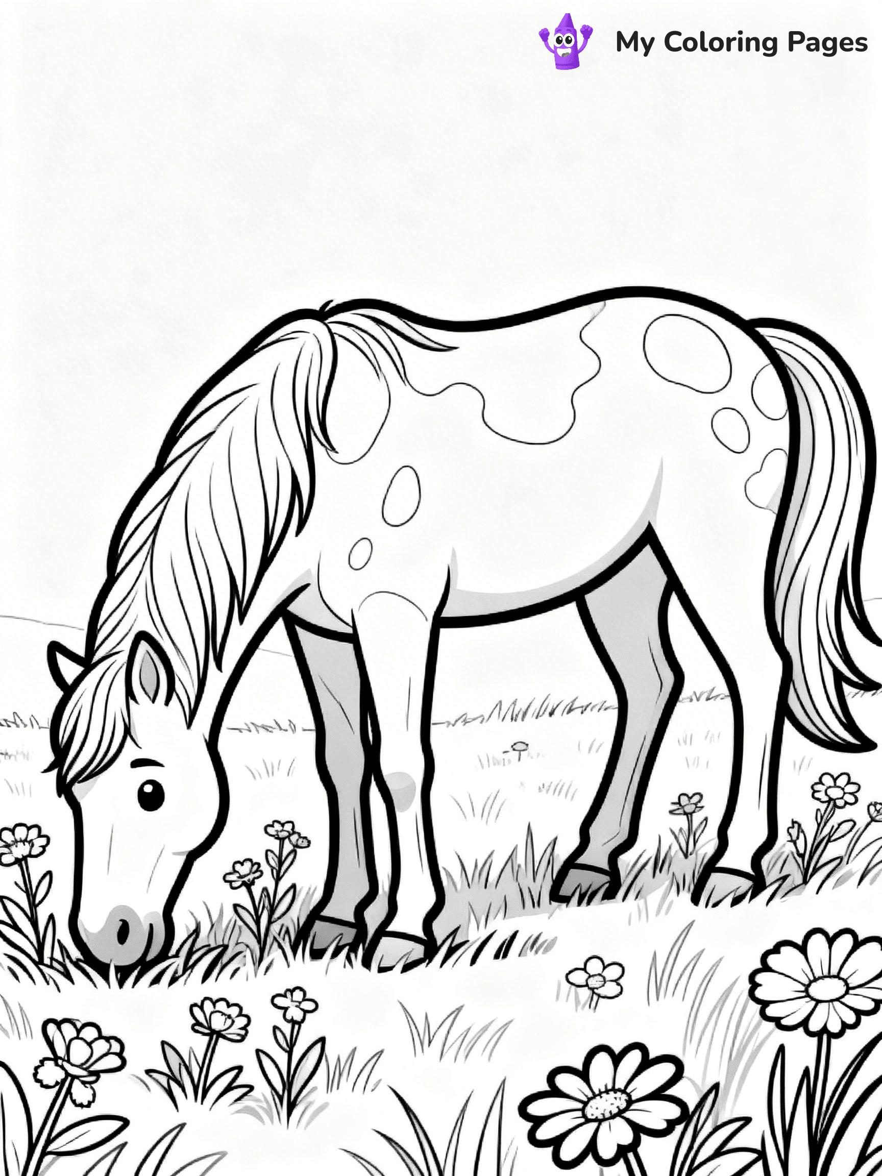 Realistic Horse Coloring Pages - 108