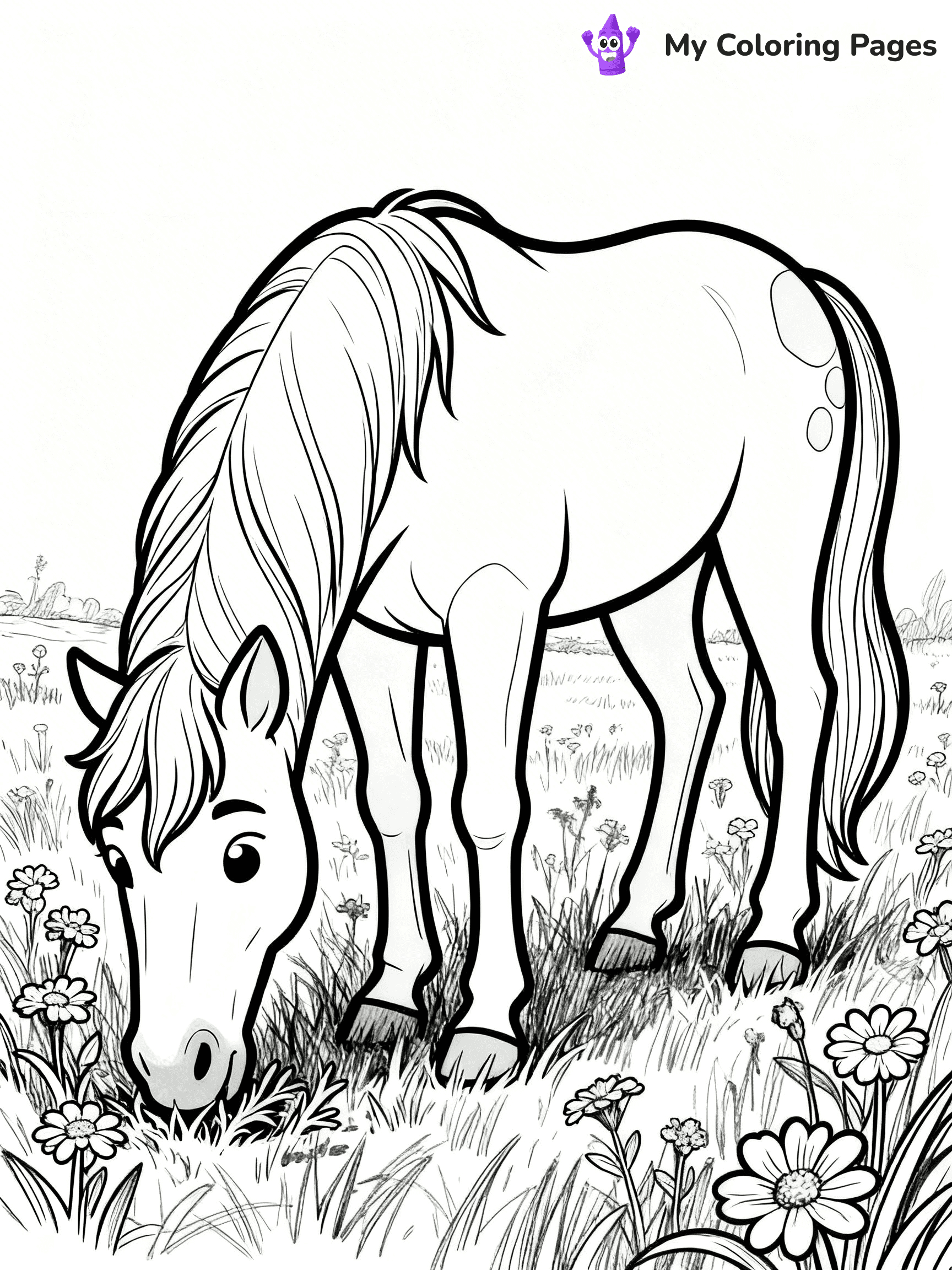 Realistic Horse Coloring Pages - 106