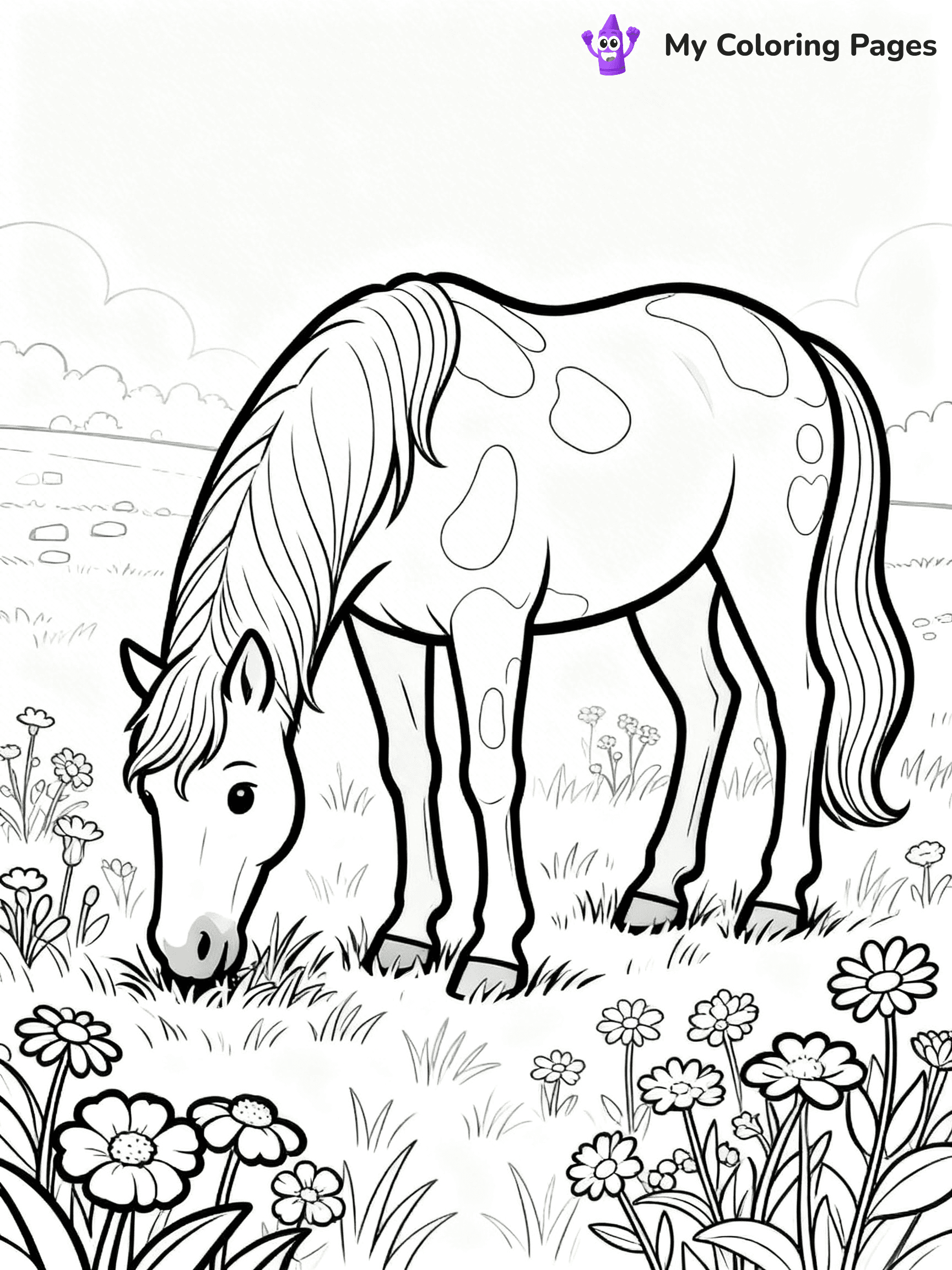 Realistic Horse Coloring Pages - 104