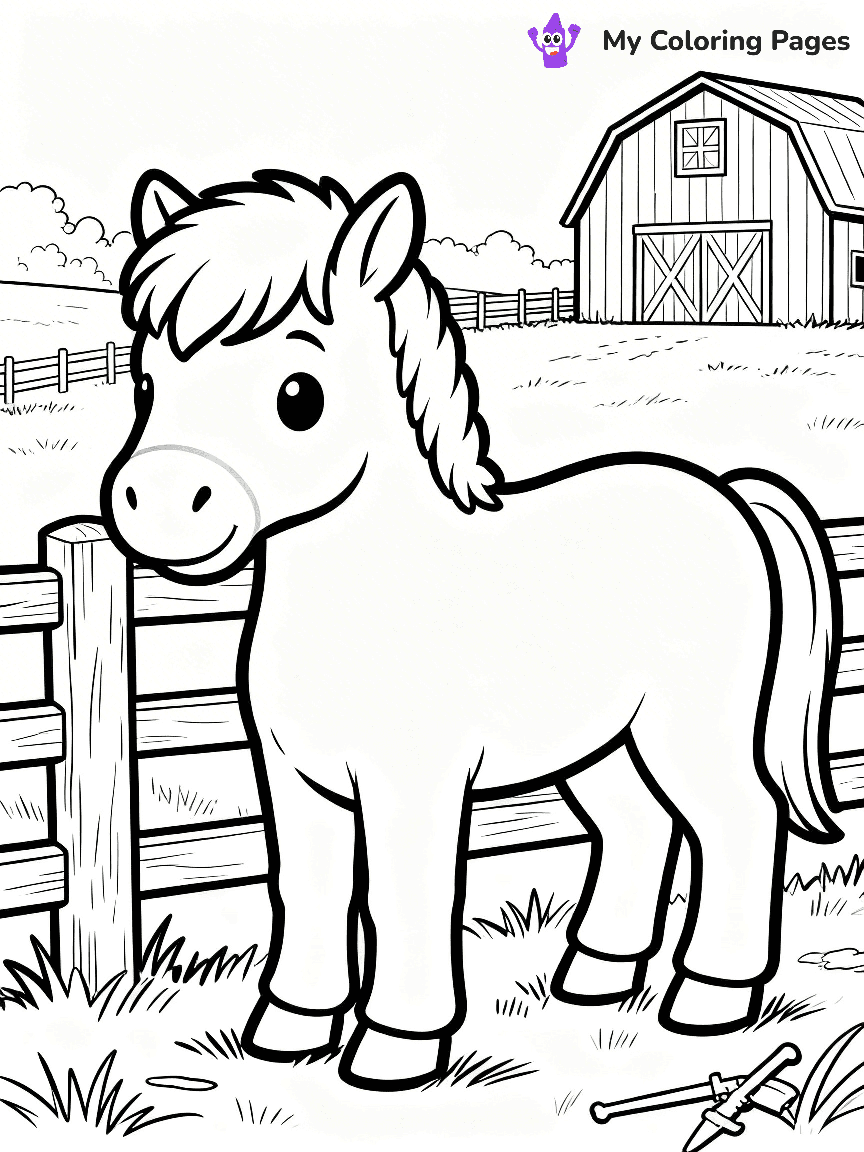 Realistic Horse Coloring Pages - 103
