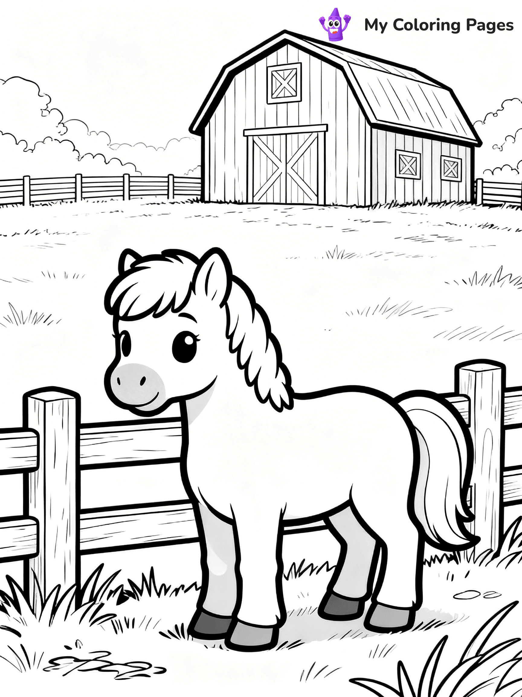 Realistic Horse Coloring Pages - 102