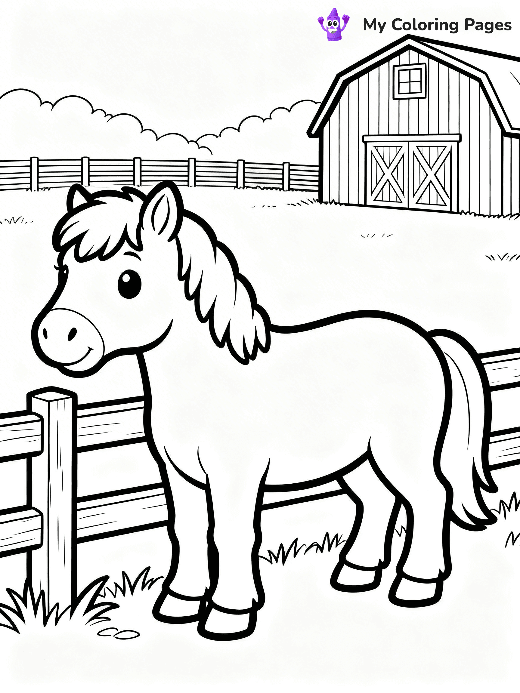 Realistic Horse Coloring Pages - 98