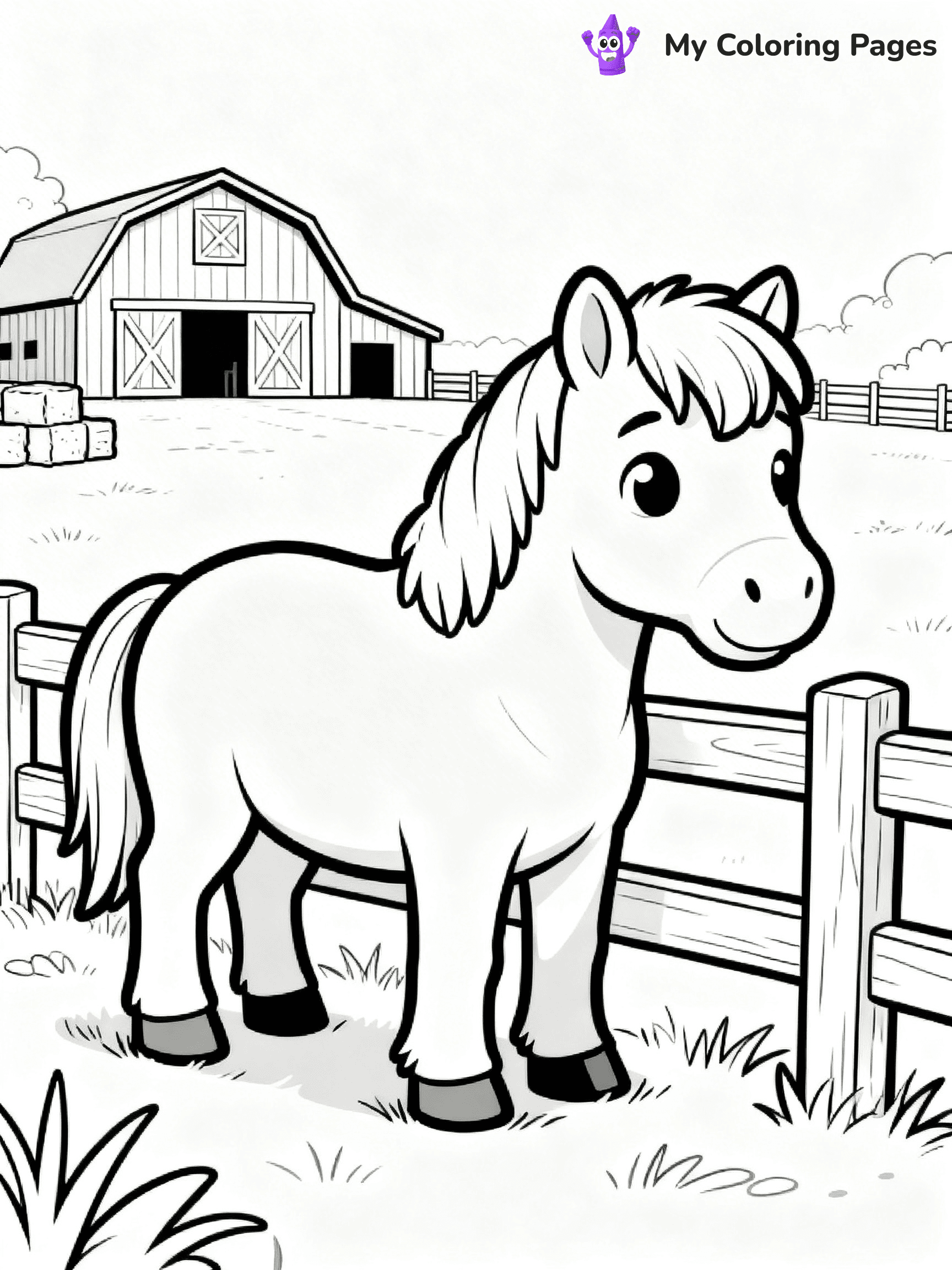 Realistic Horse Coloring Pages - 96