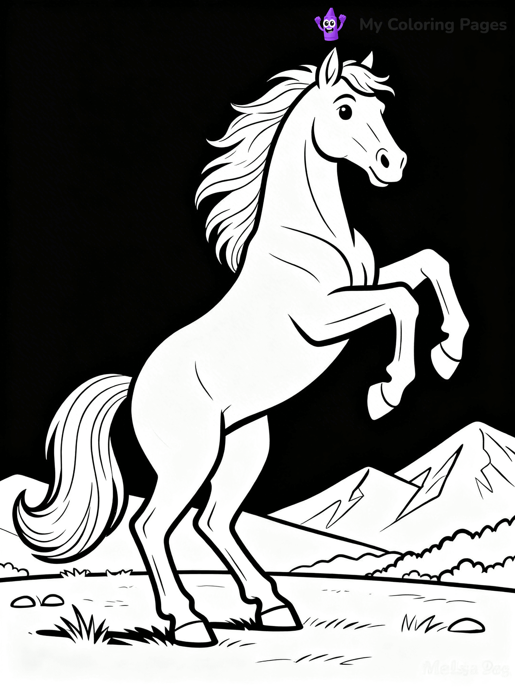Realistic Horse Coloring Pages - 92