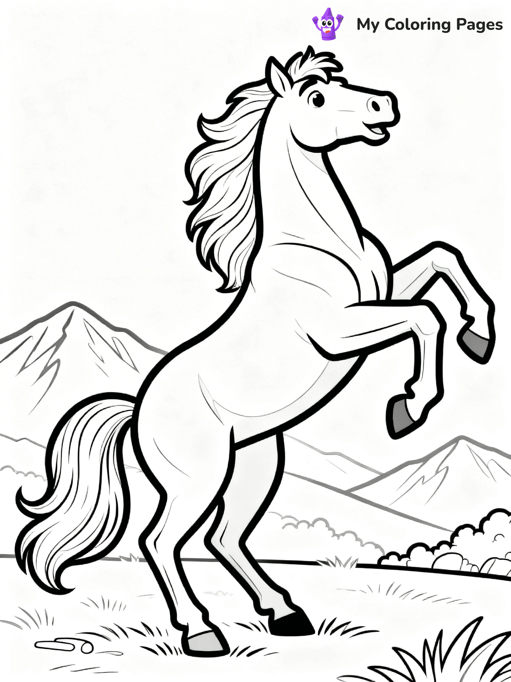 Realistic Horse Coloring Pages - 90