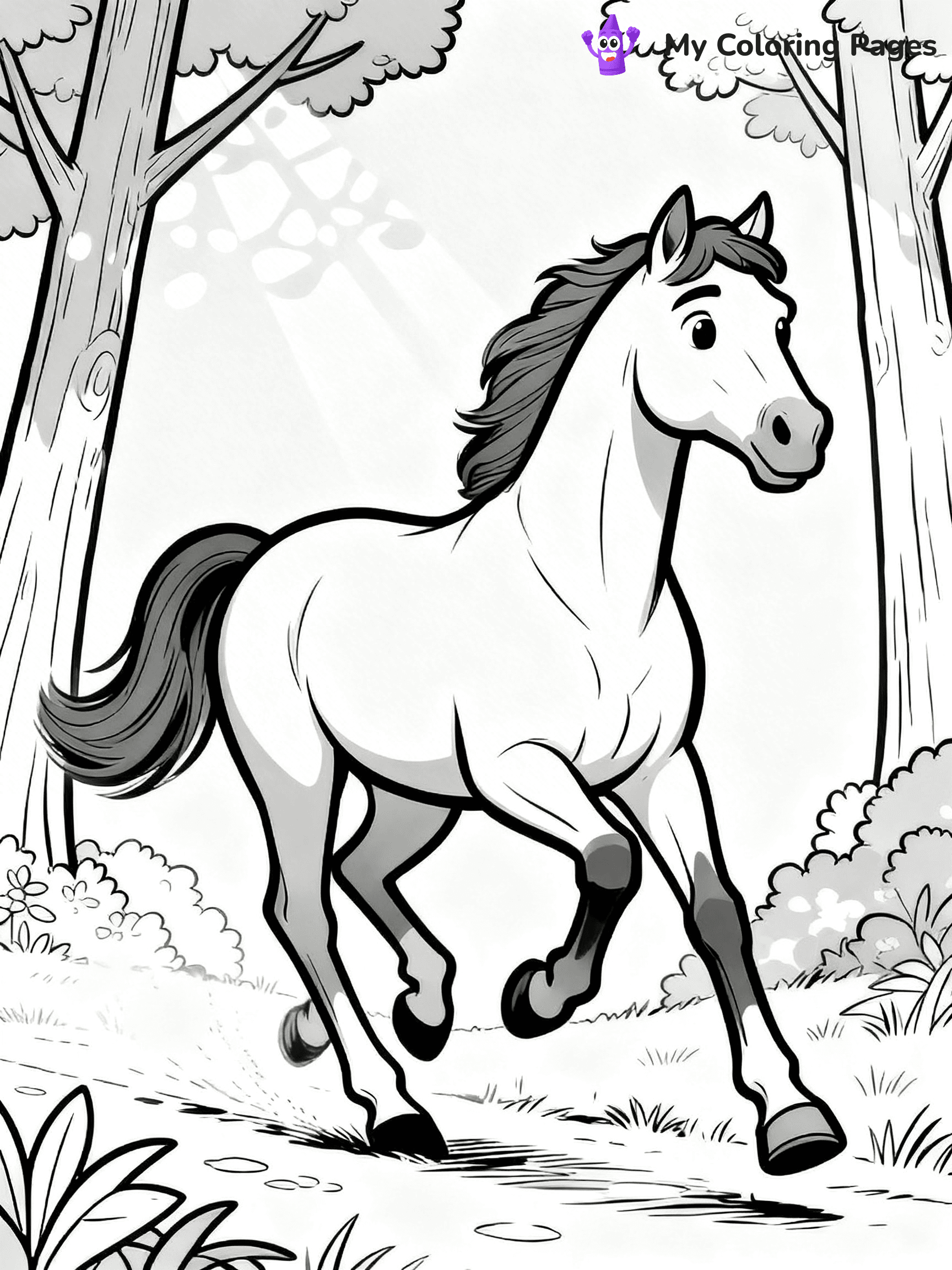 Realistic Horse Coloring Pages - 82