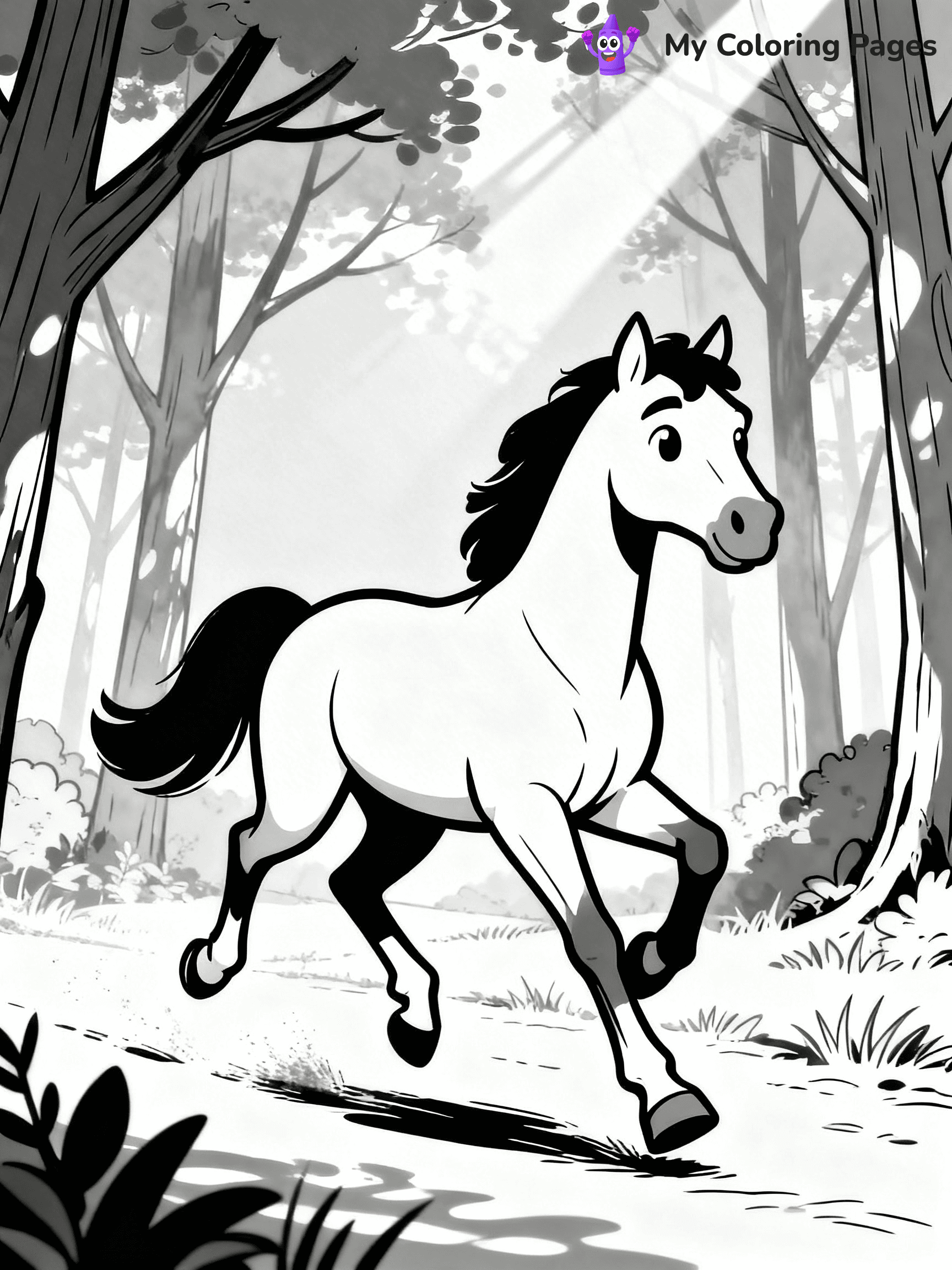 Realistic Horse Coloring Pages - 81