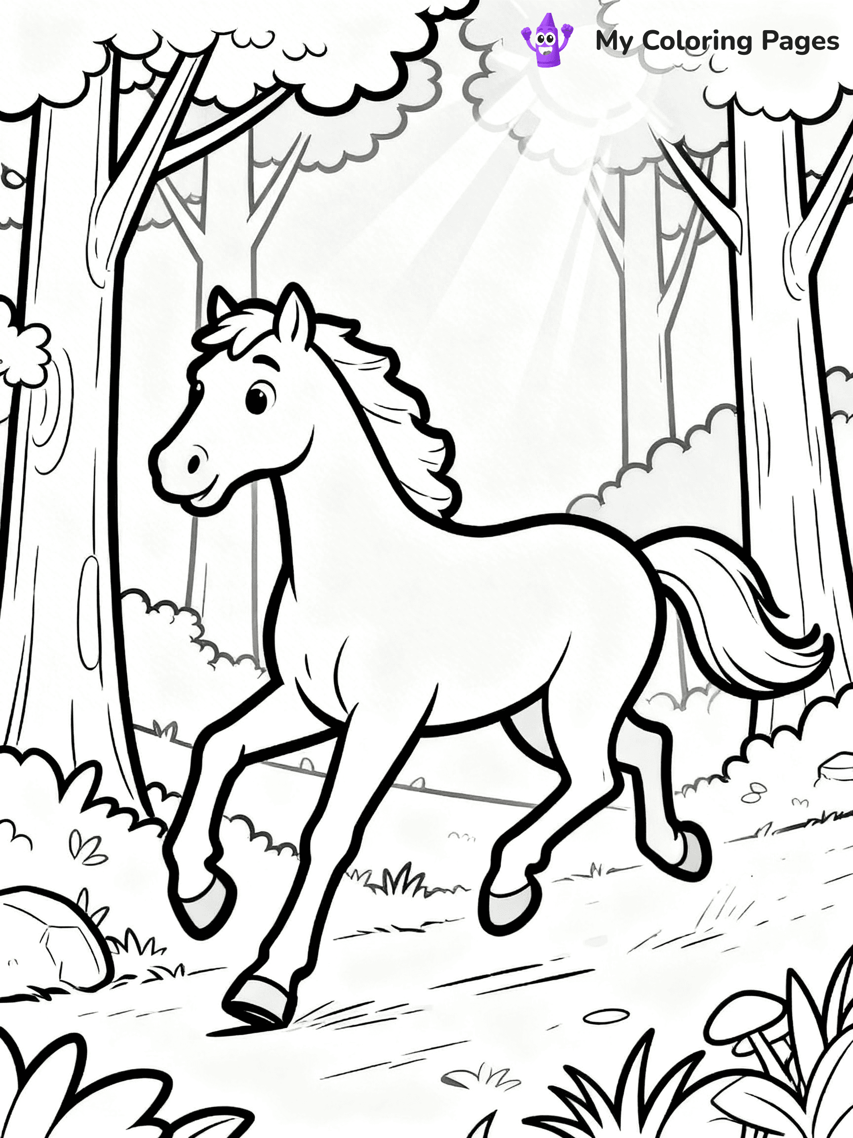 Realistic Horse Coloring Pages - 77