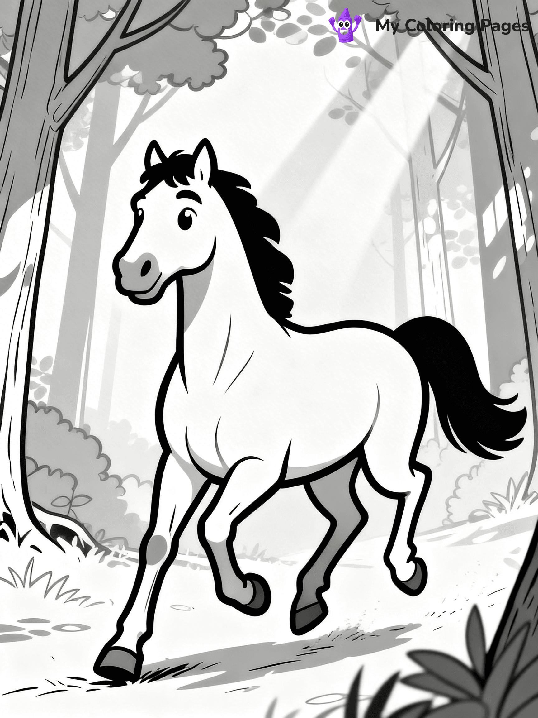Realistic Horse Coloring Pages - 76