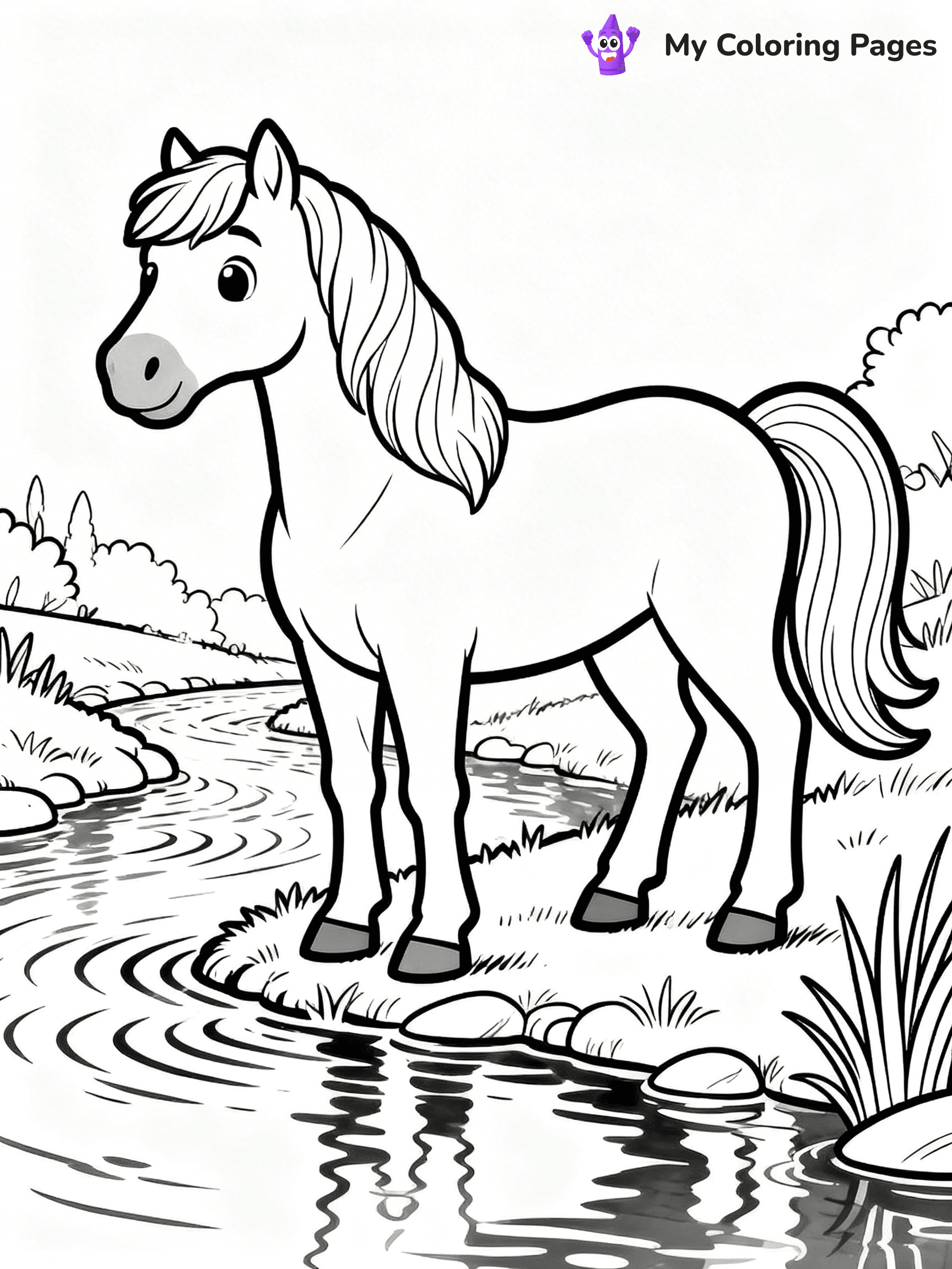 Realistic Horse Coloring Pages - 75