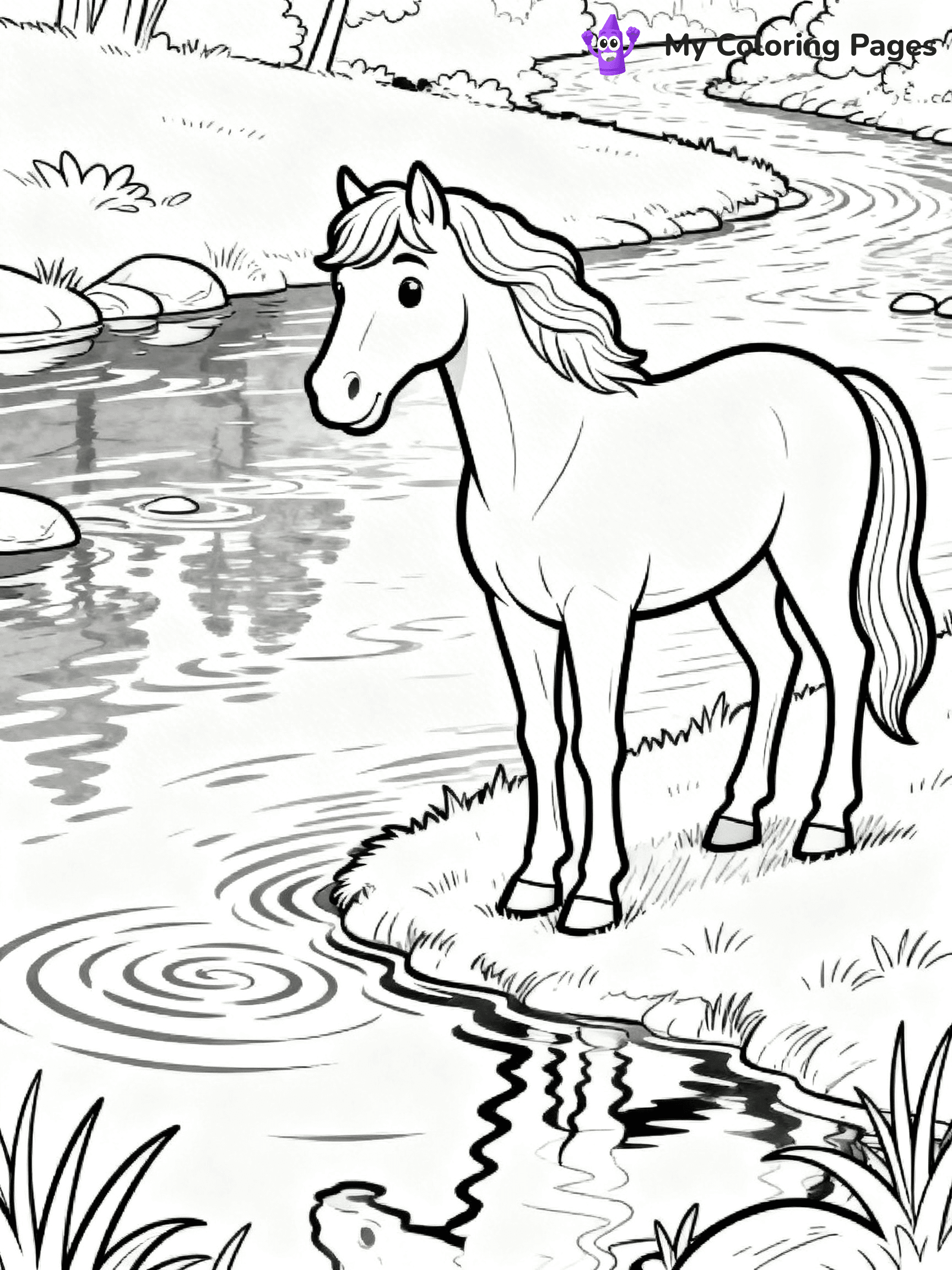 Realistic Horse Coloring Pages - 73