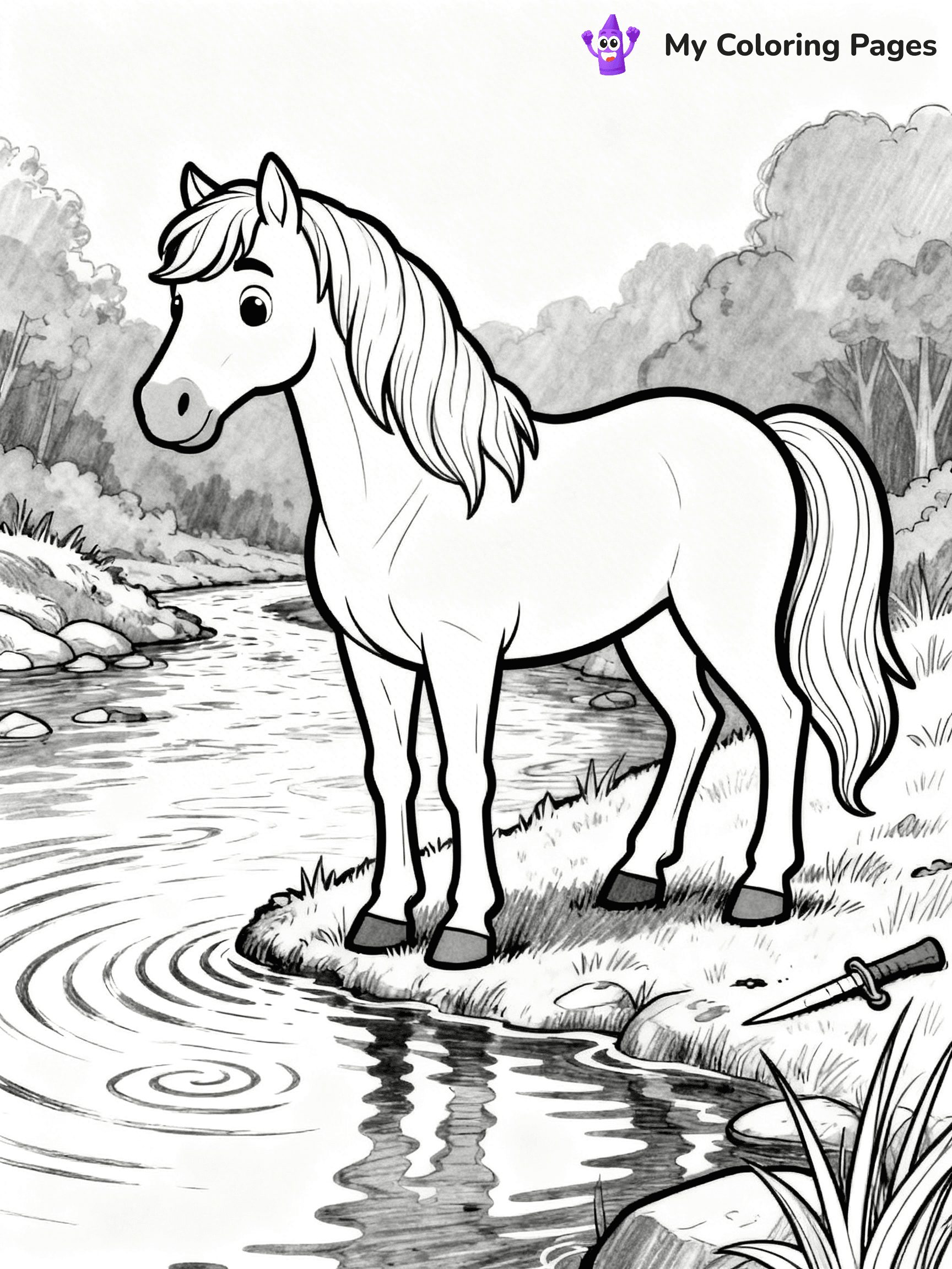 Realistic Horse Coloring Pages - 72