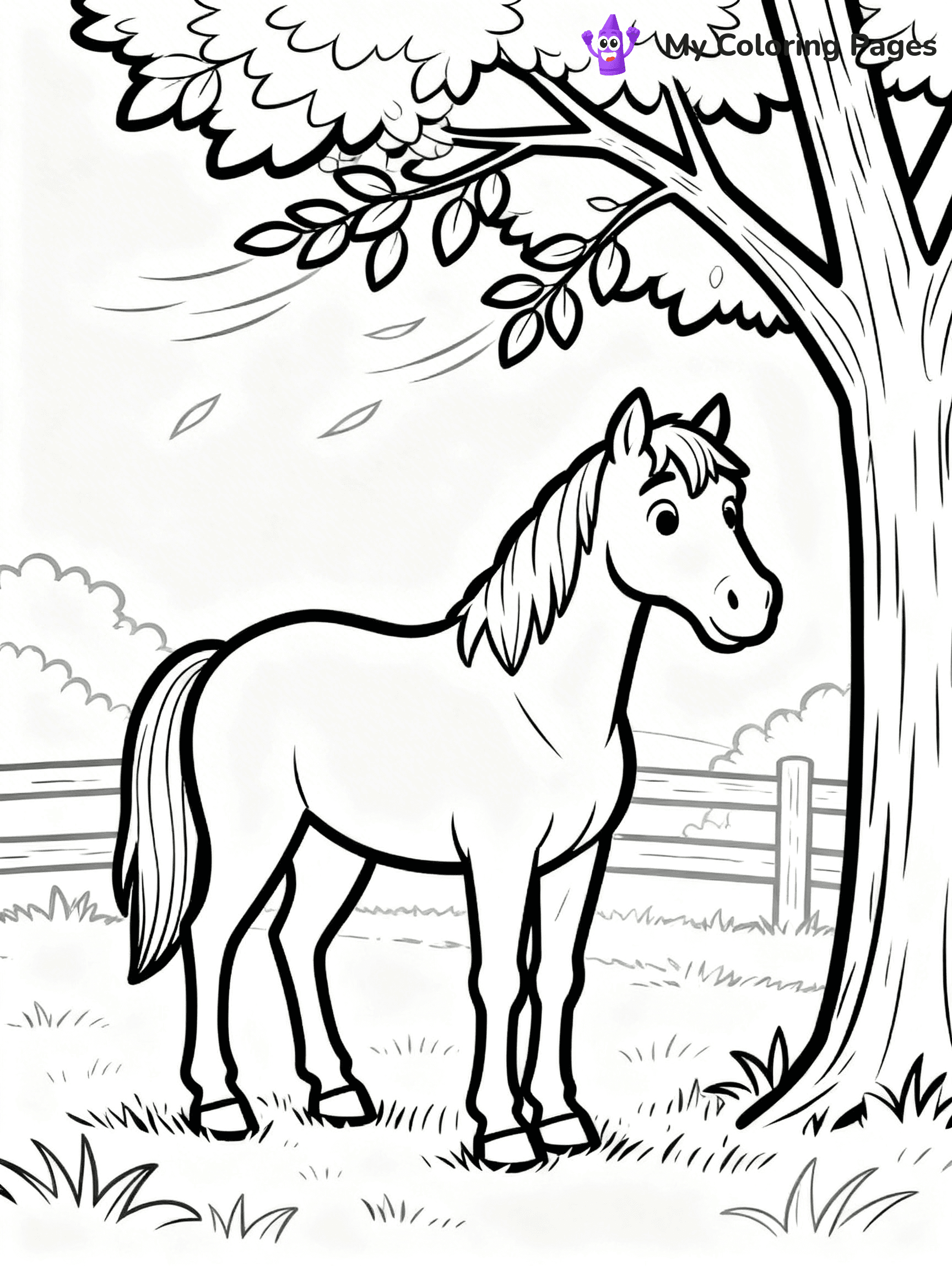 Realistic Horse Coloring Pages - 61