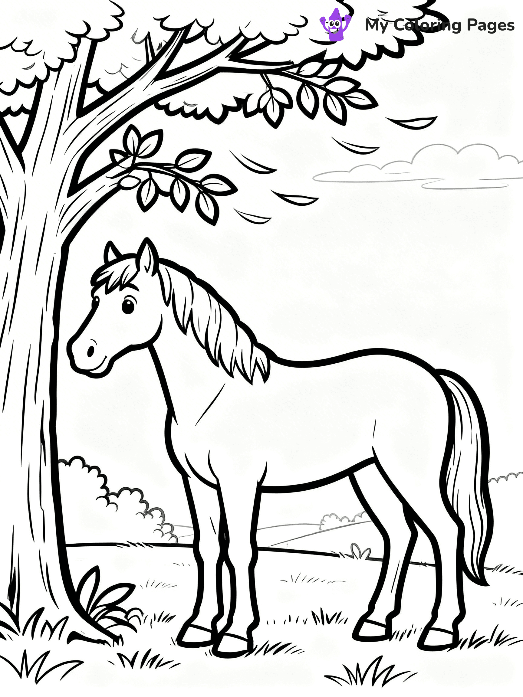 Realistic Horse Coloring Pages - 59