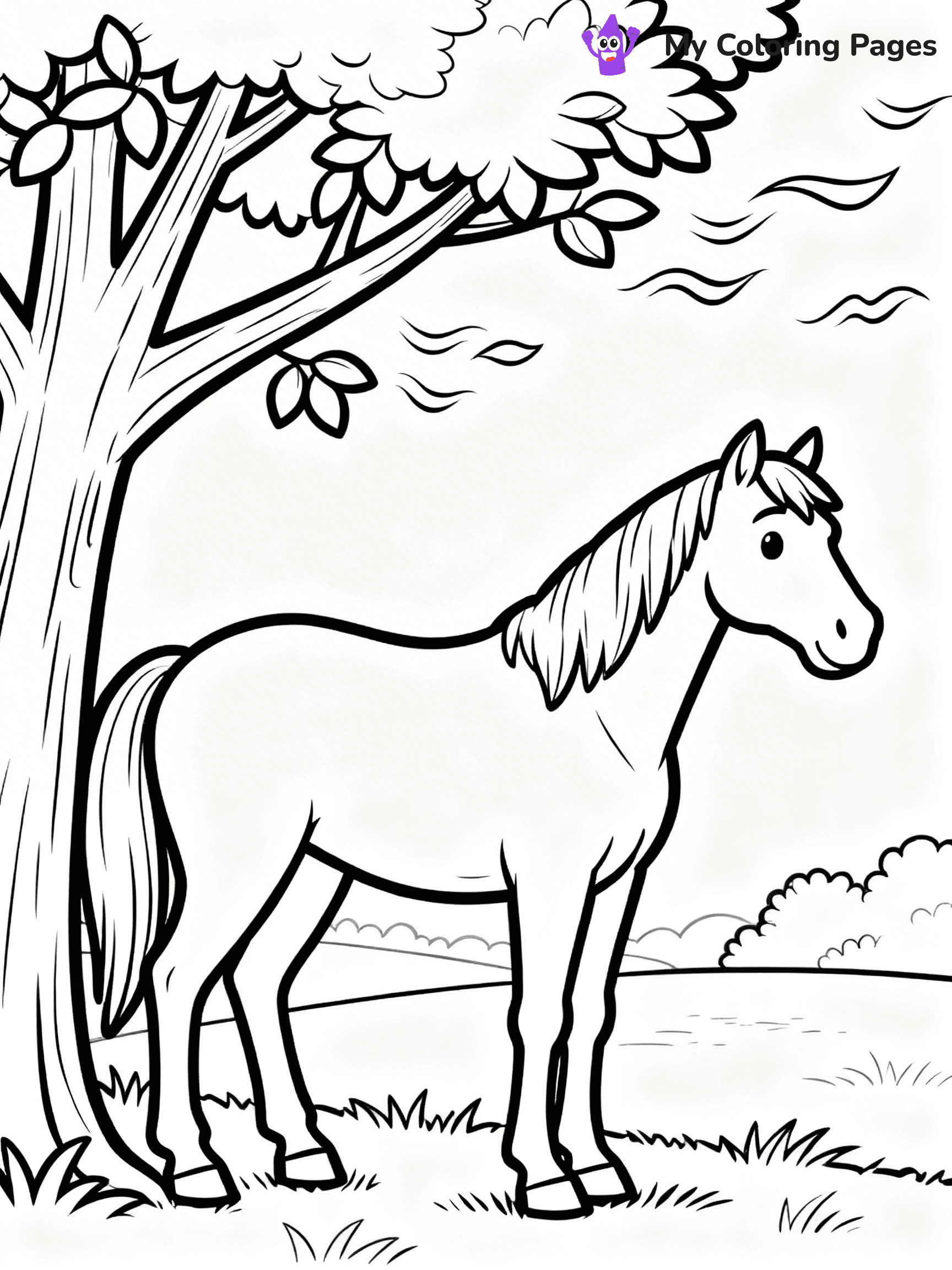 Realistic Horse Coloring Pages - 58