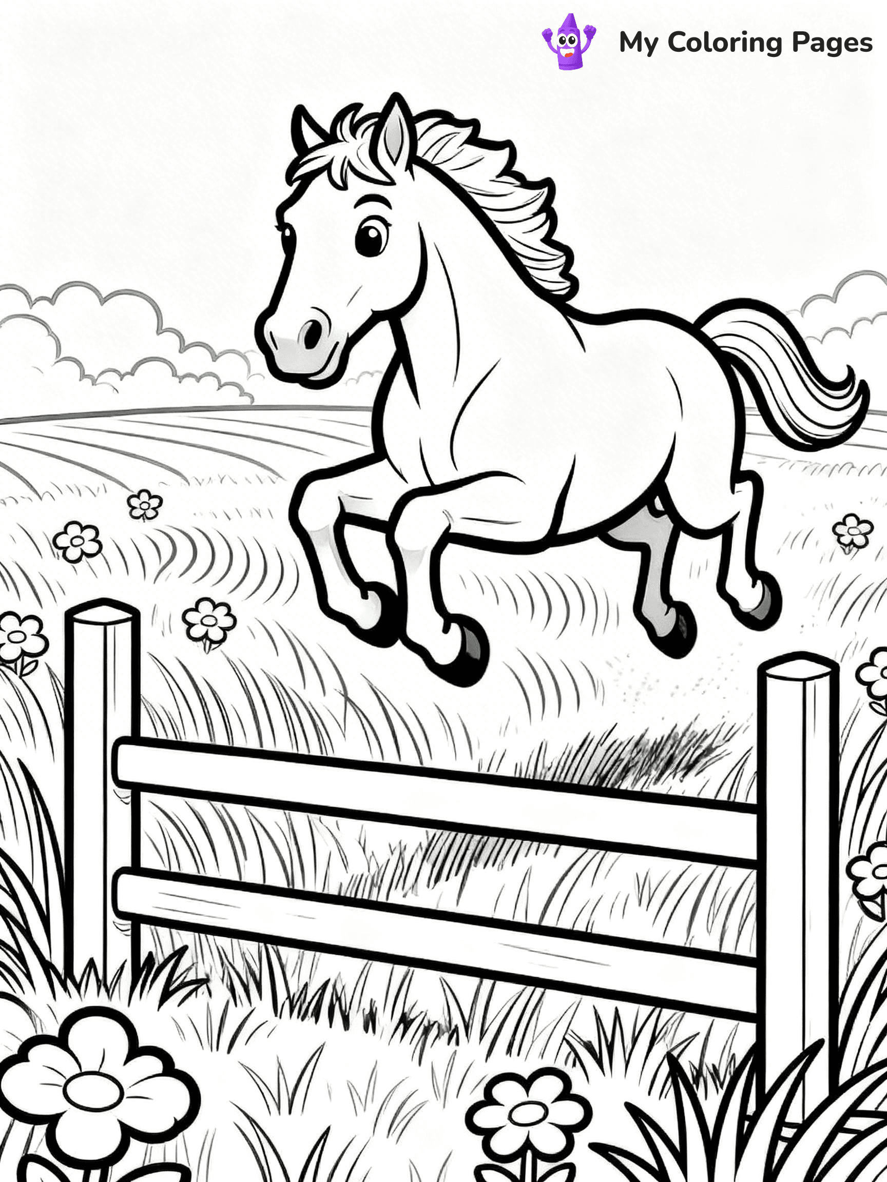 Realistic Horse Coloring Pages - 50