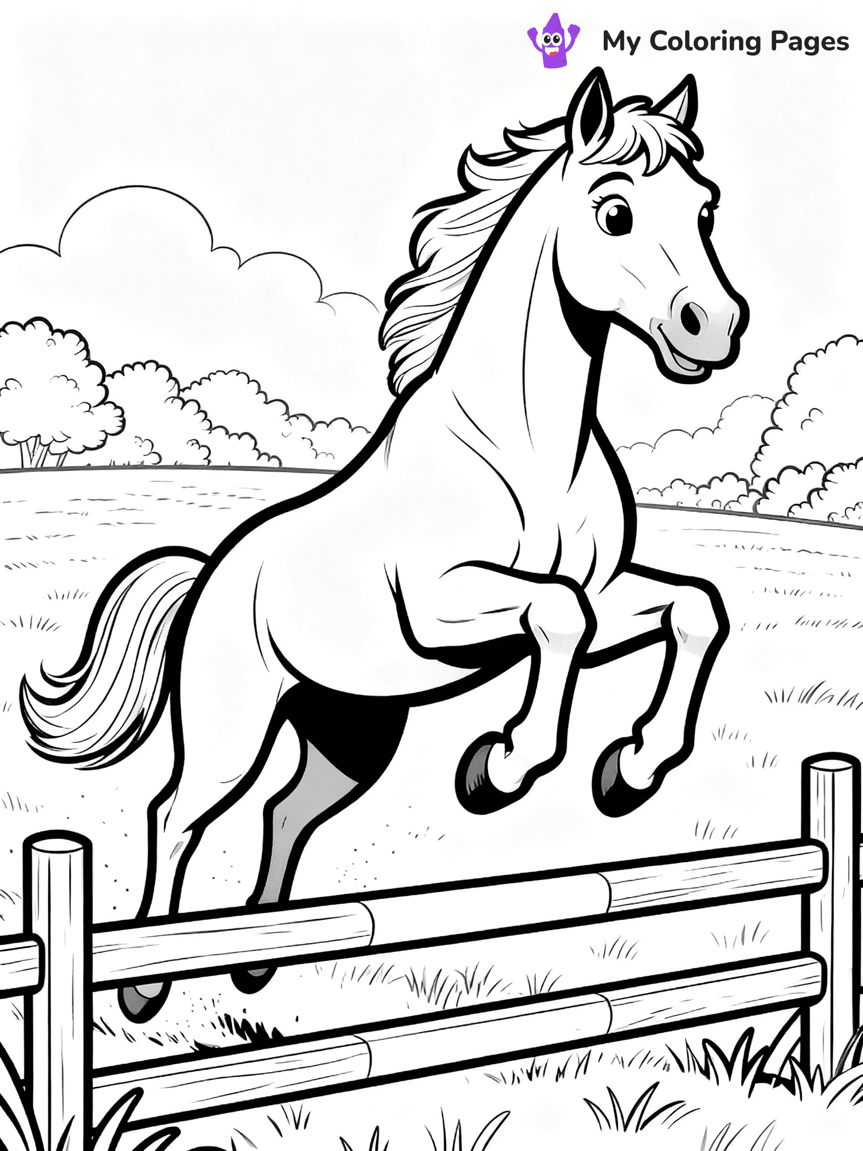 Realistic Horse Coloring Pages - 48