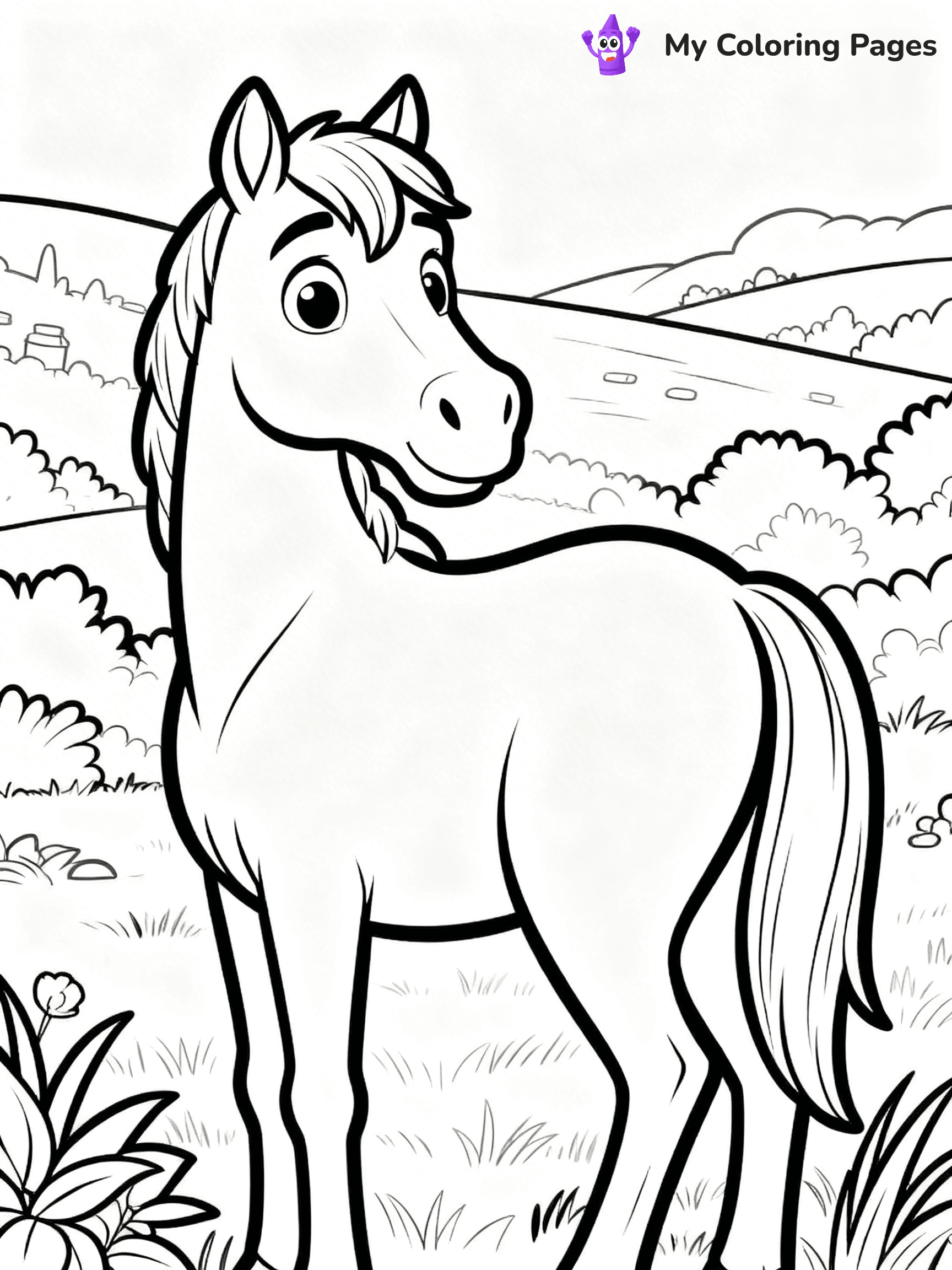 Realistic Horse Coloring Pages - 44