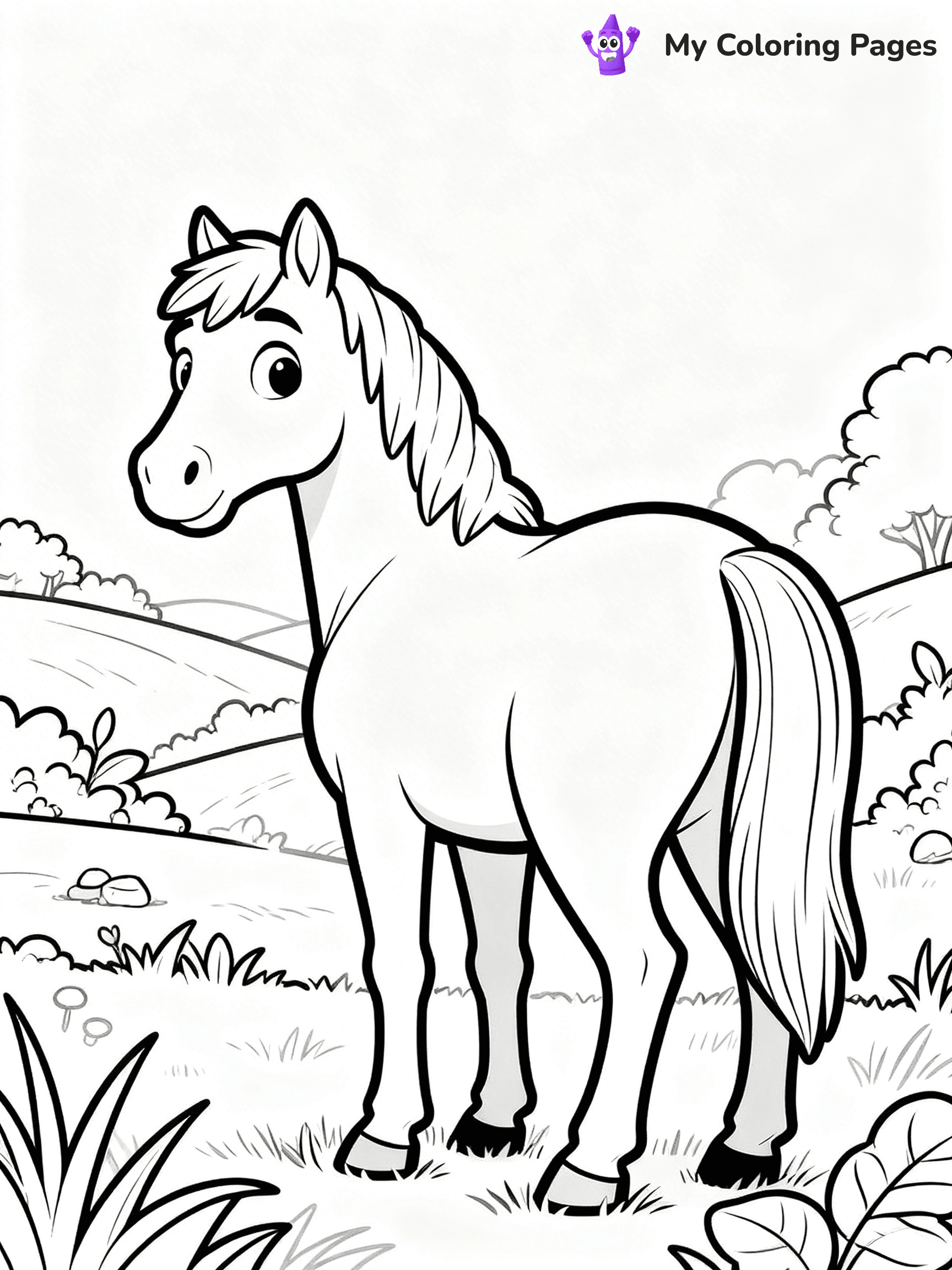 Realistic Horse Coloring Pages - 43