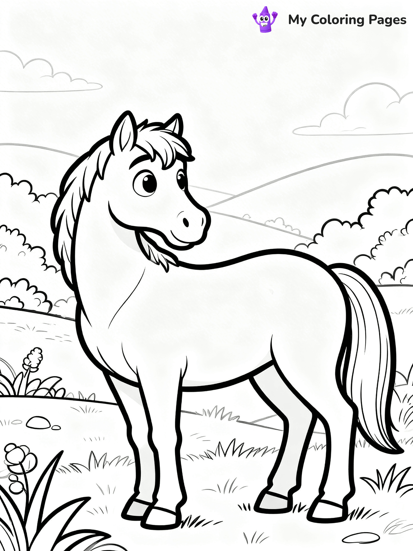 Realistic Horse Coloring Pages - 42